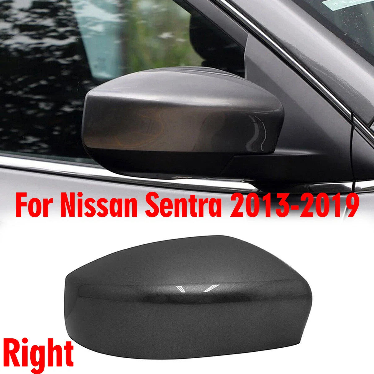 Gray Passenger Side Rearview Mirror Cap Cover for Nissan Sentra (2013–2019)
