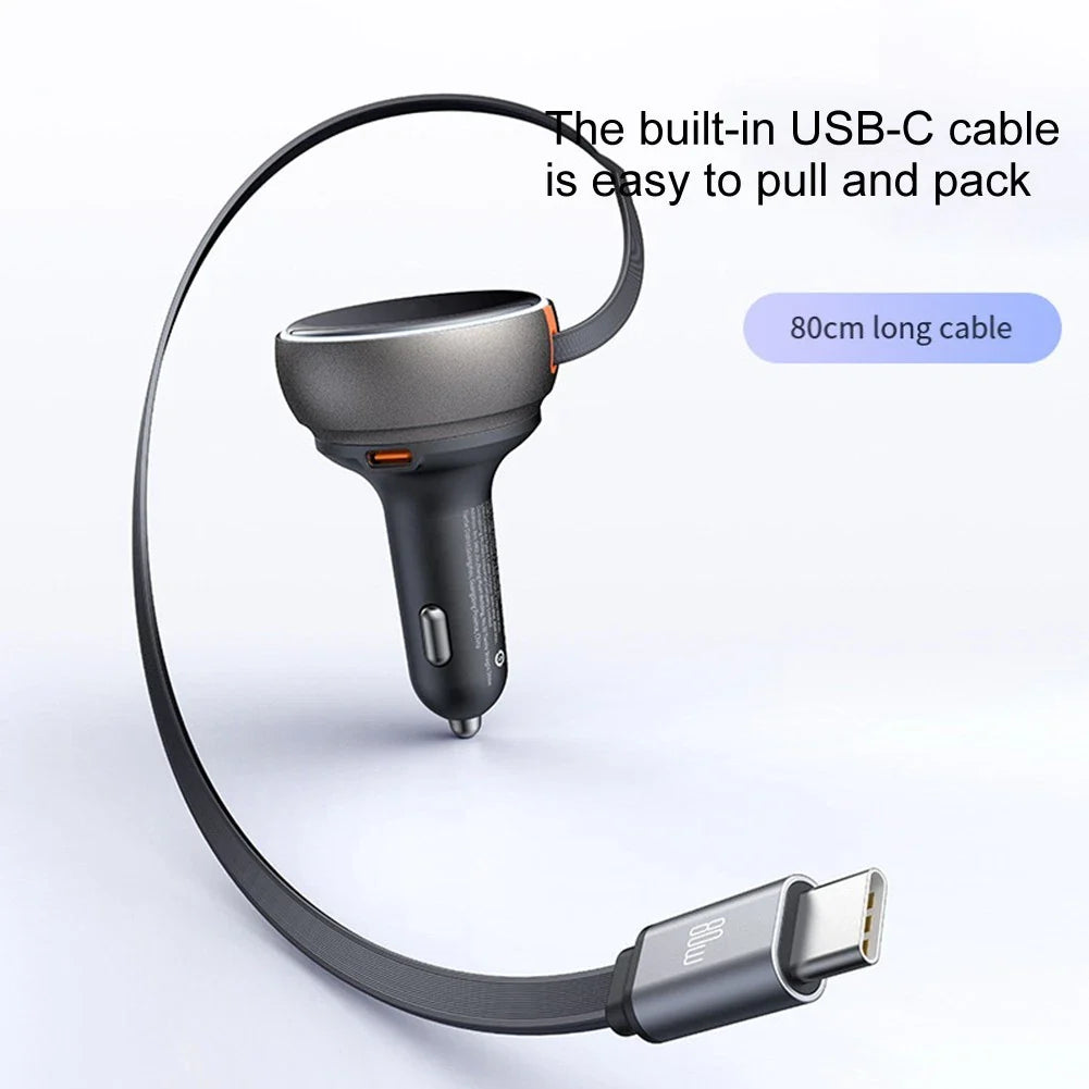 Car Charger Set with Dual Cables for Efficient Power Delivery