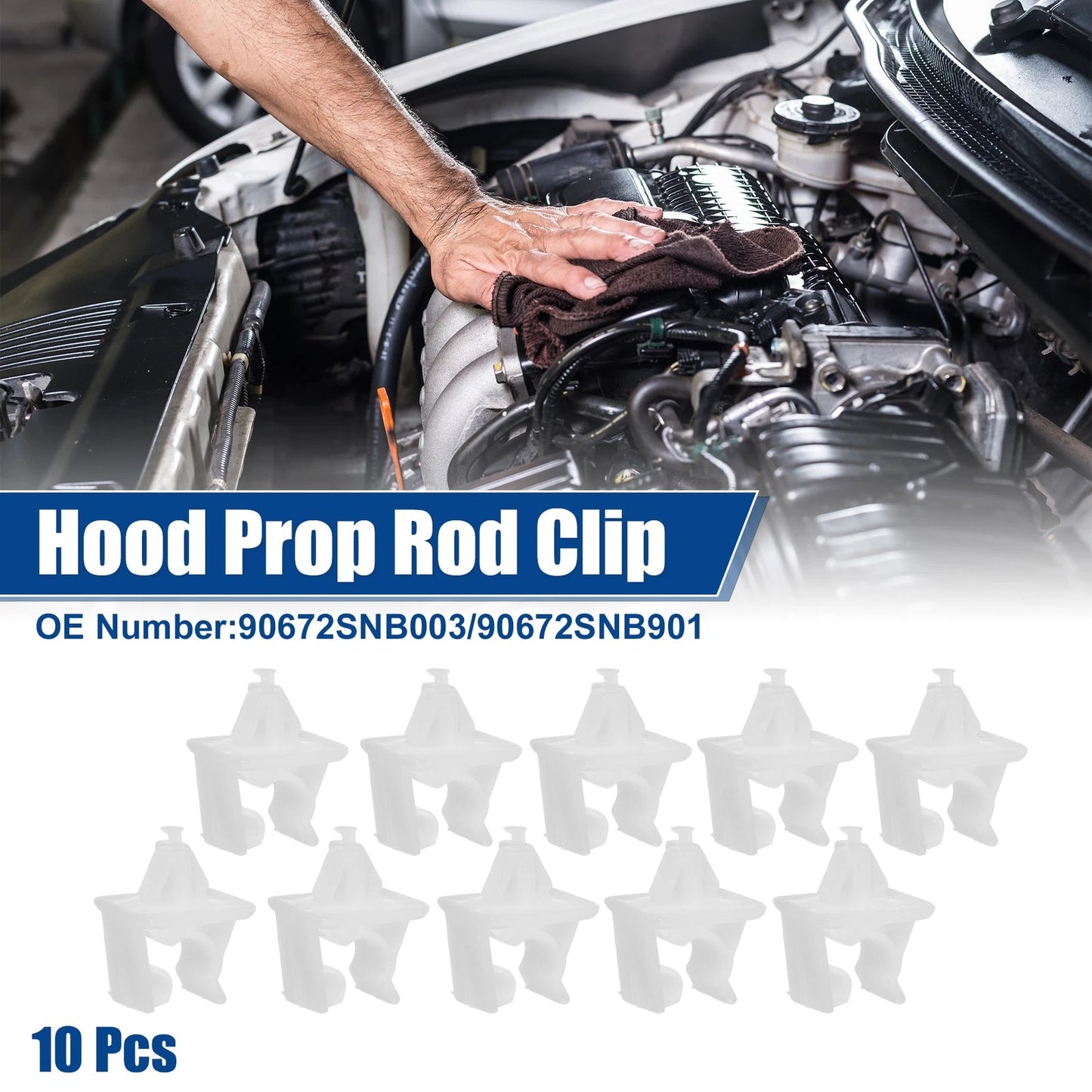 10 Pcs Hood Prop Rod Holder for Honda Civic 4dr (2006–2016) No. 90672SNB003