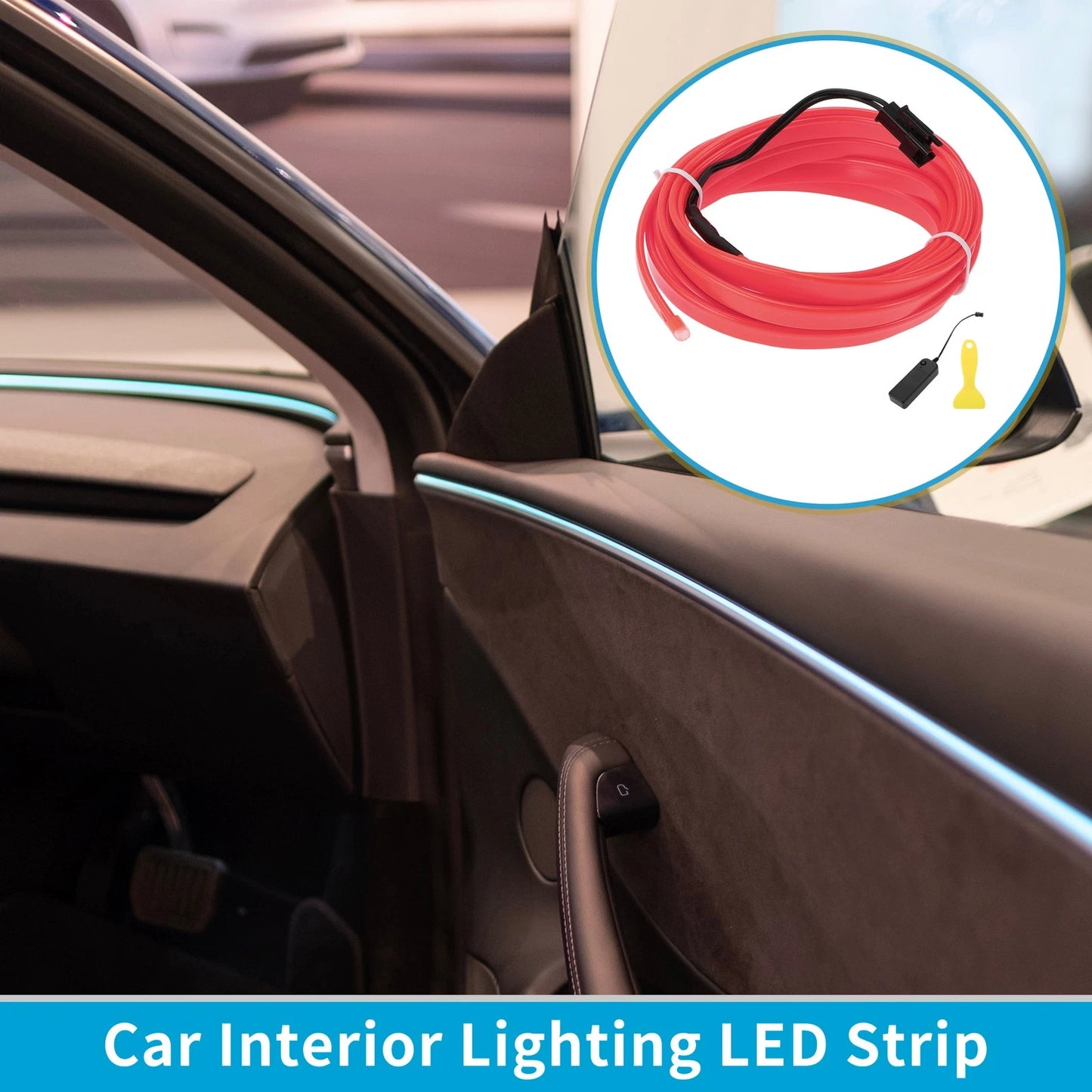 LED Strip Interior Decoration Lighting for Car (3 Meter, Pink)