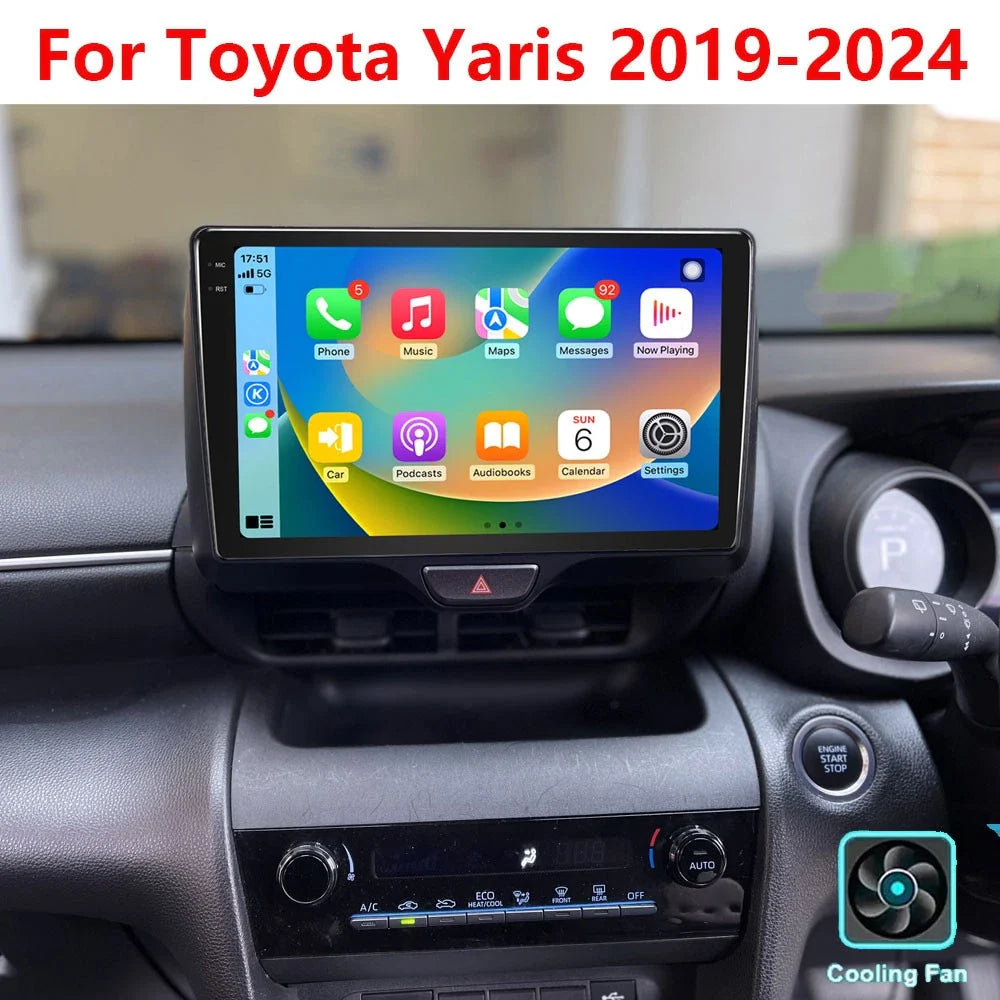 Wireless Carplay Android Auto Radio for Toyota Yaris (2019-2024)