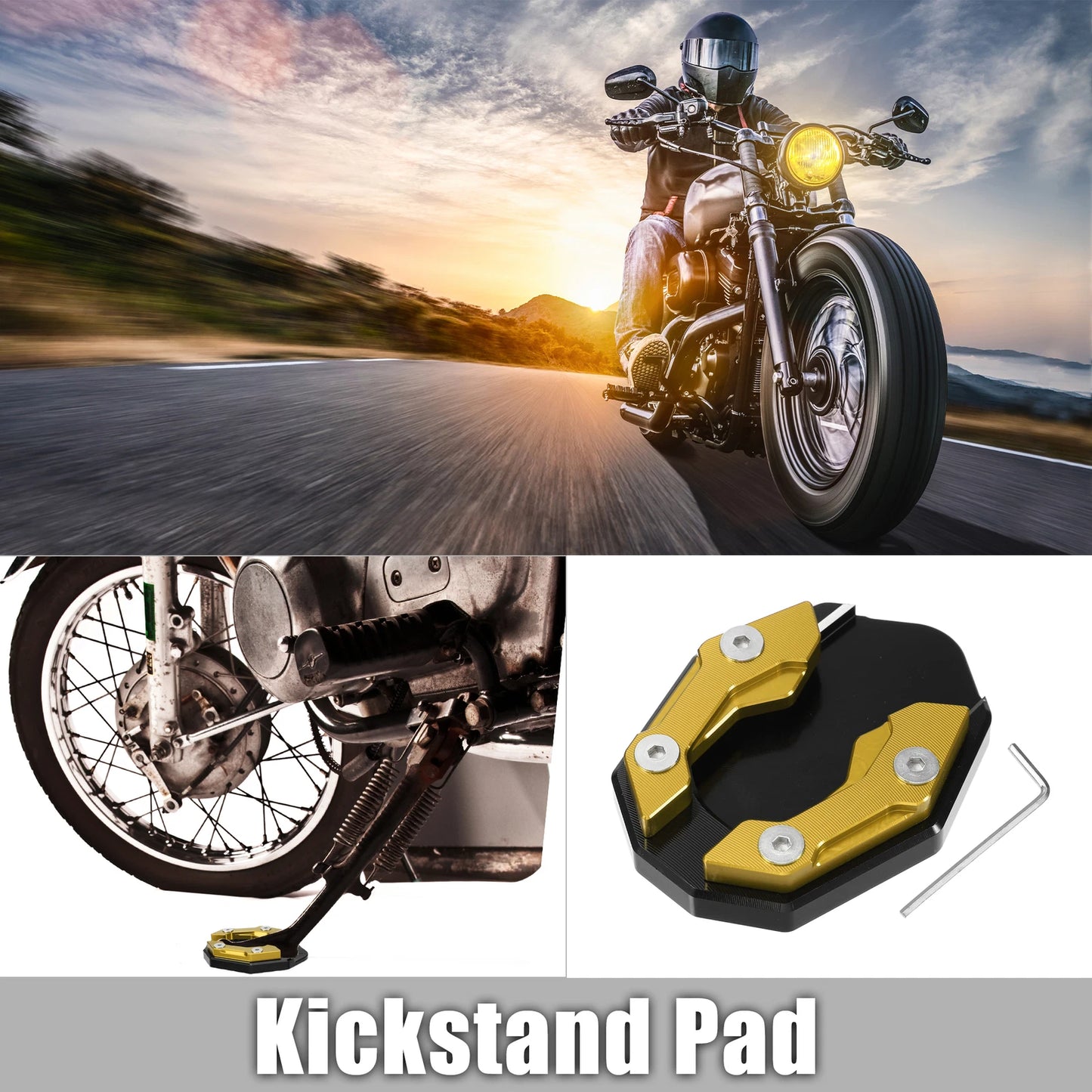 Set of 1 Aluminum Alloy Kickstand Plate Pad for Honda ADV