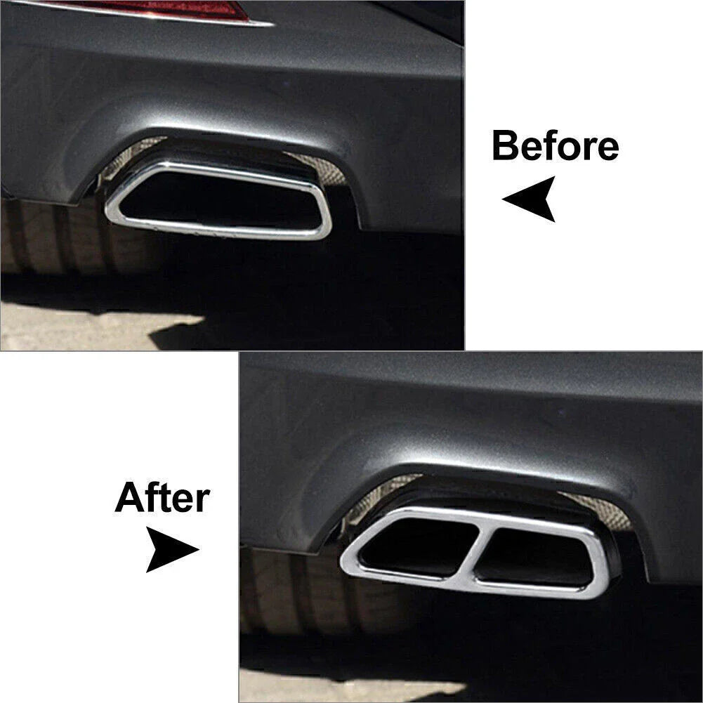 Black Exhaust Muffler Tailpipe Cover Trim for BMW 5 Series G30 G31 (2018-2022)