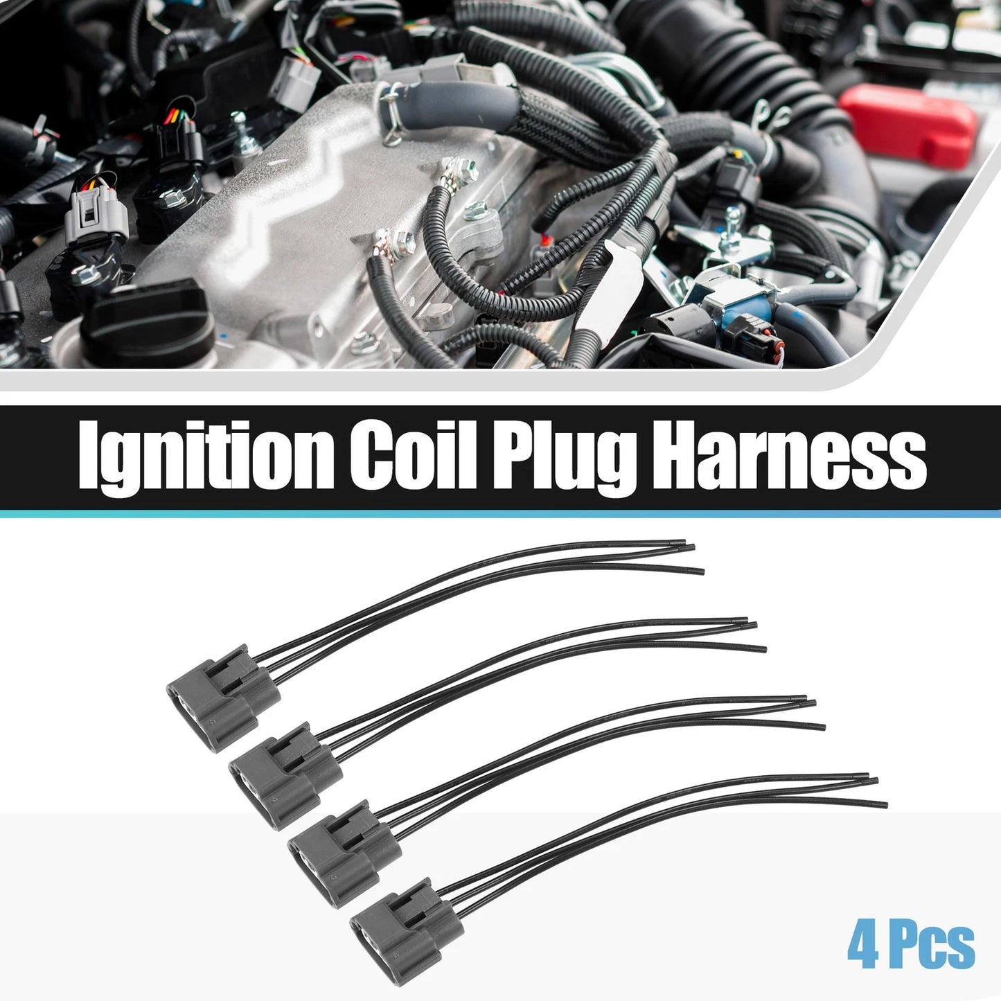 Set of 4 Ignition Coil Connectors for Nissan Frontier Titan (2005–2017)