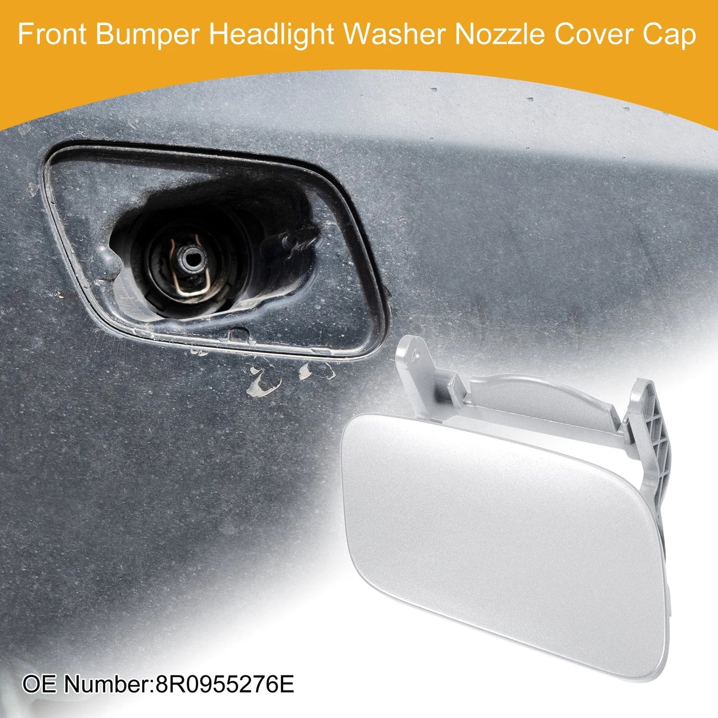 Front Right Washer Nozzle Cover Cap for Audi Q5 (2013–2017) 1 Pc Silver Tone