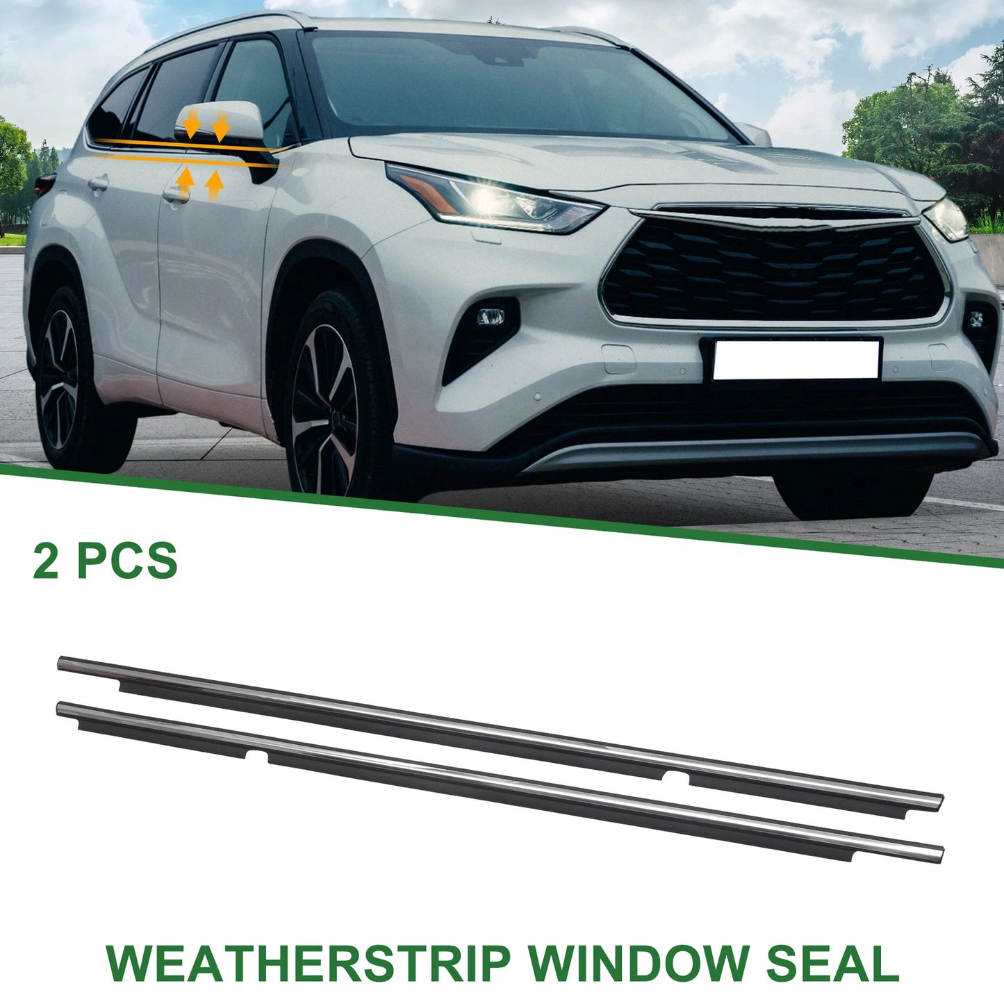 2pcs Rear Weatherstrip Window Seal No. 757400E060 for Toyota