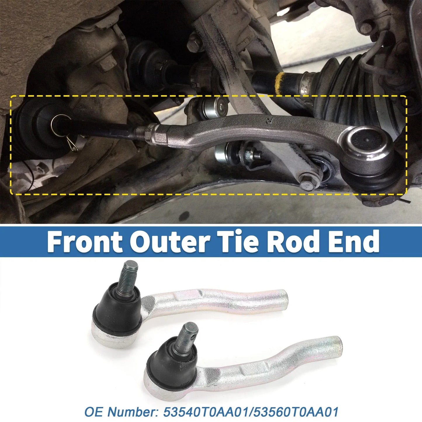 2 x Front Outer Tie Rod Ends for Honda CR-V (2012-2018)
