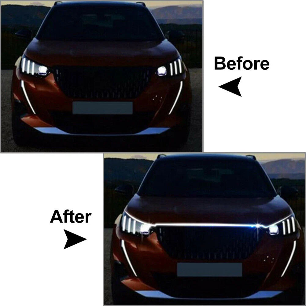150CM LED Daytime Running Light Strip for Car Hood Atmosphere Lamp