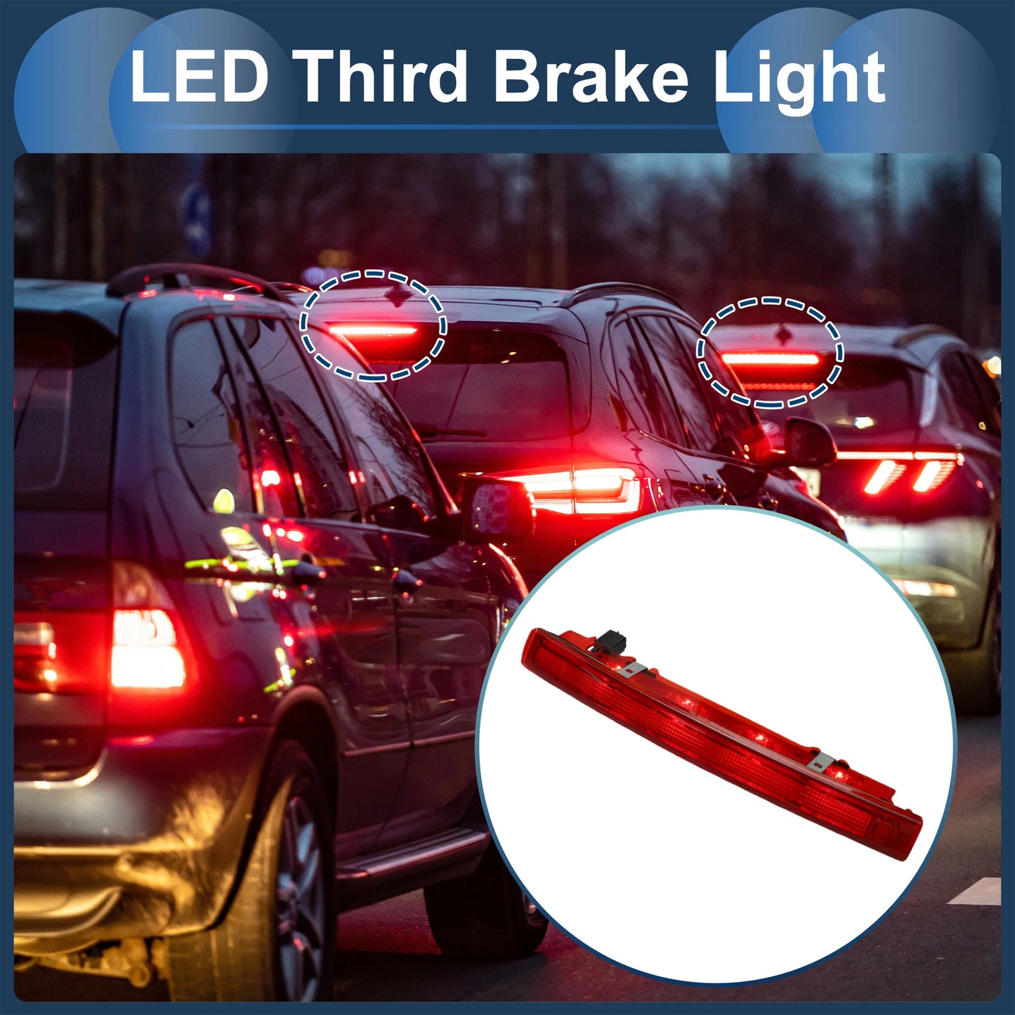 LED Third Brake Light for Renault Megane Mk2 (2002–2009) Red Housing