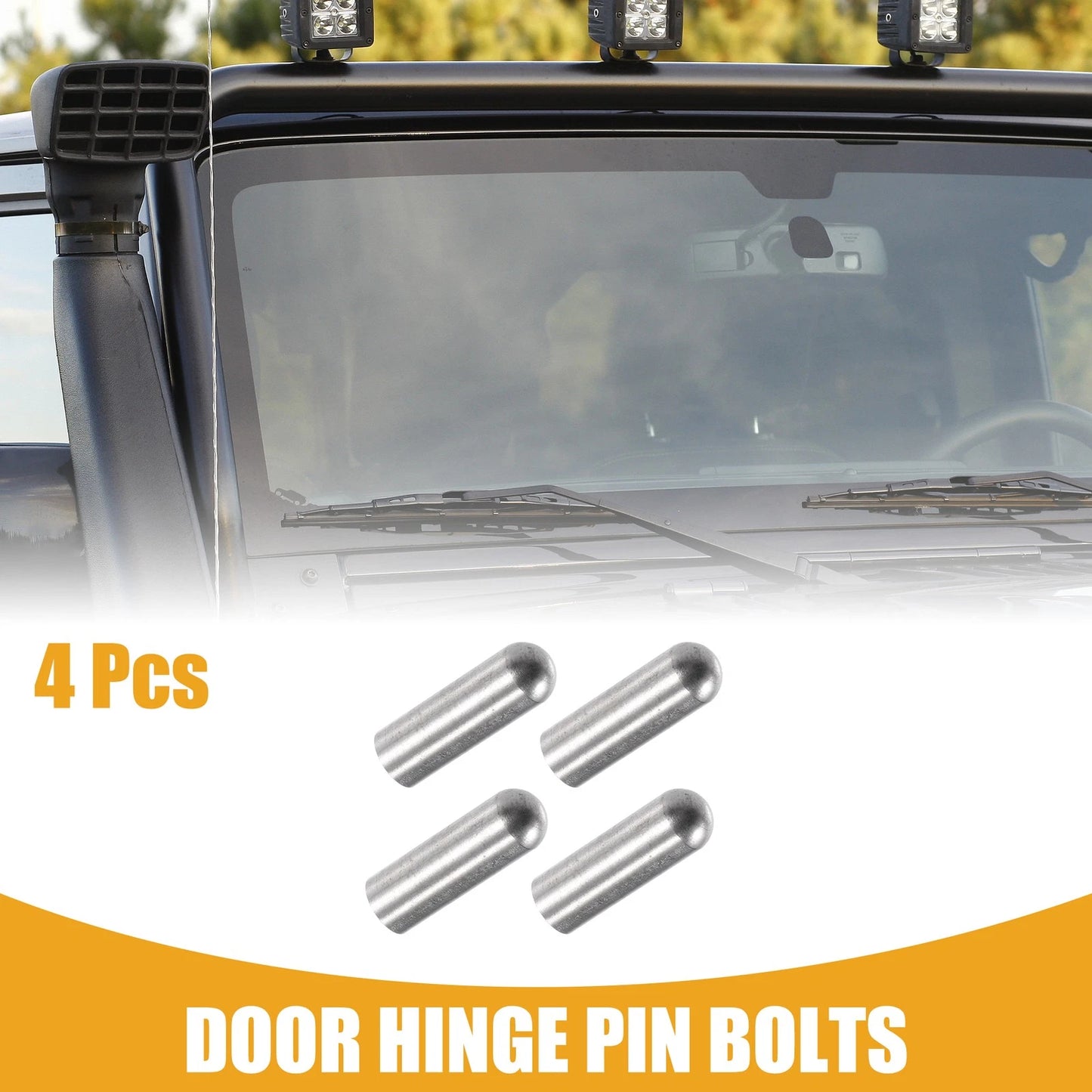 Set of 4 Door Hinge Pin Bolts Guides Liners for Jeep Wrangler JK JKU (2007–2021)