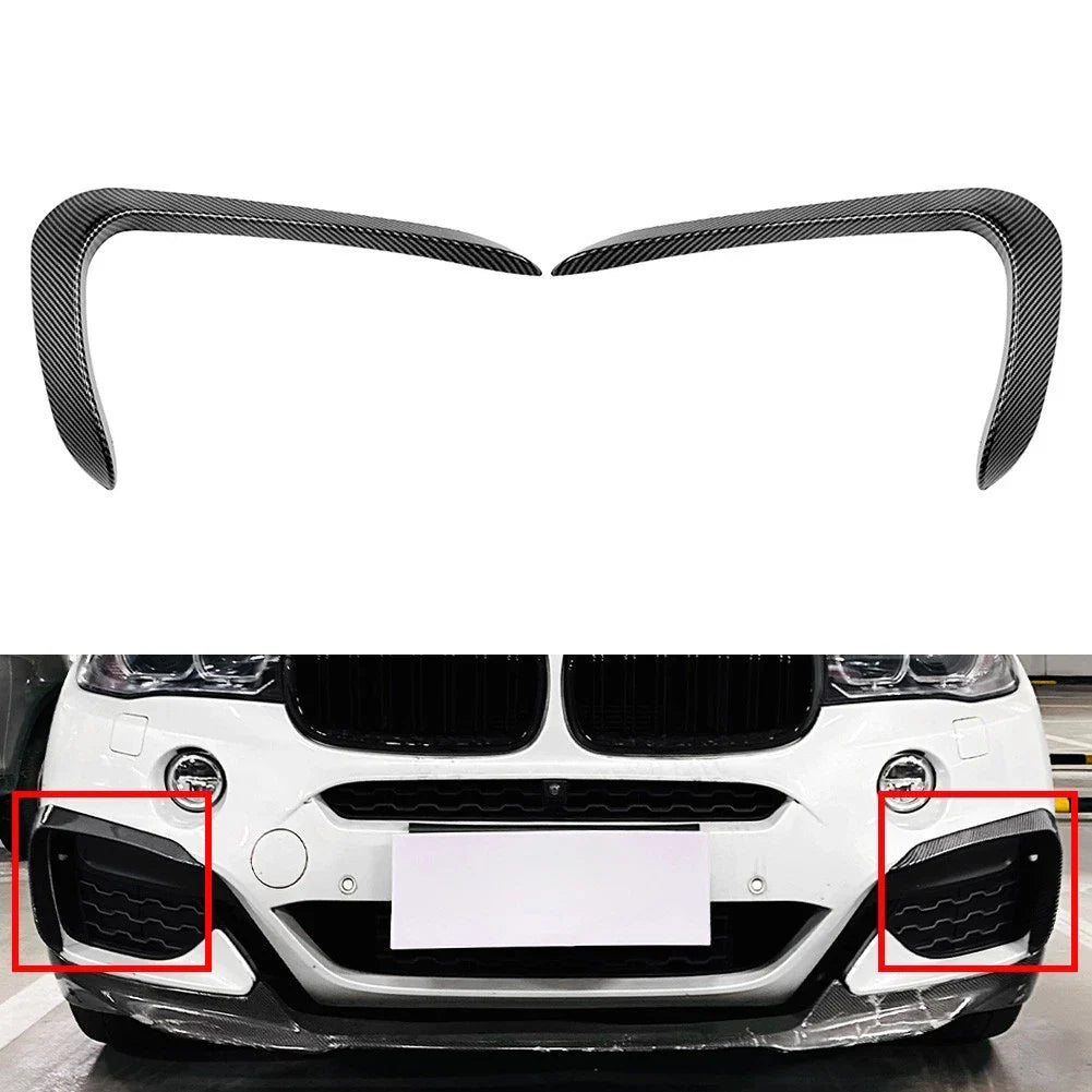 Carbon Look Front Bumper Side Spoiler for BMW X6 F16 (2015-2019)