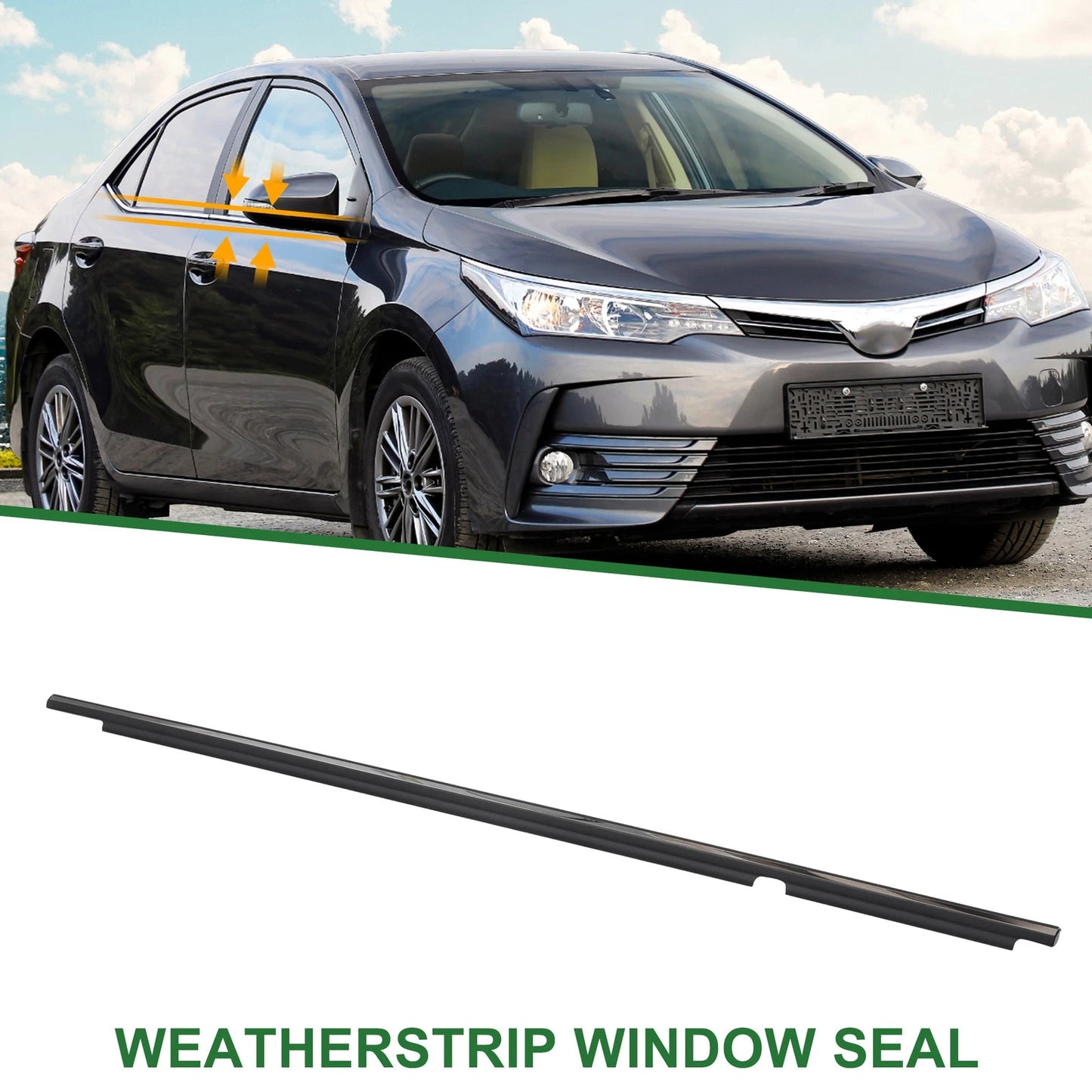 1pc Rear Right Weatherstrip Window Seal No. 7573002110 for Toyota Corolla (1998–2002)