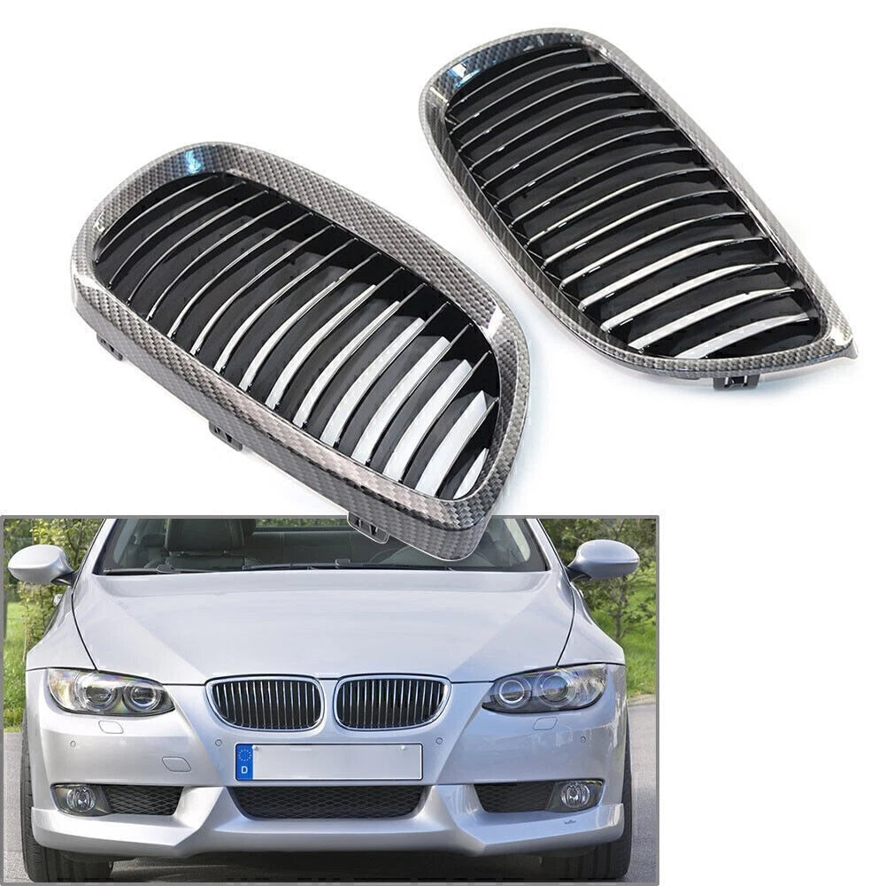 Carbon Fiber Look Front Kidney Grille for BMW E92 E93 (2006–2009)