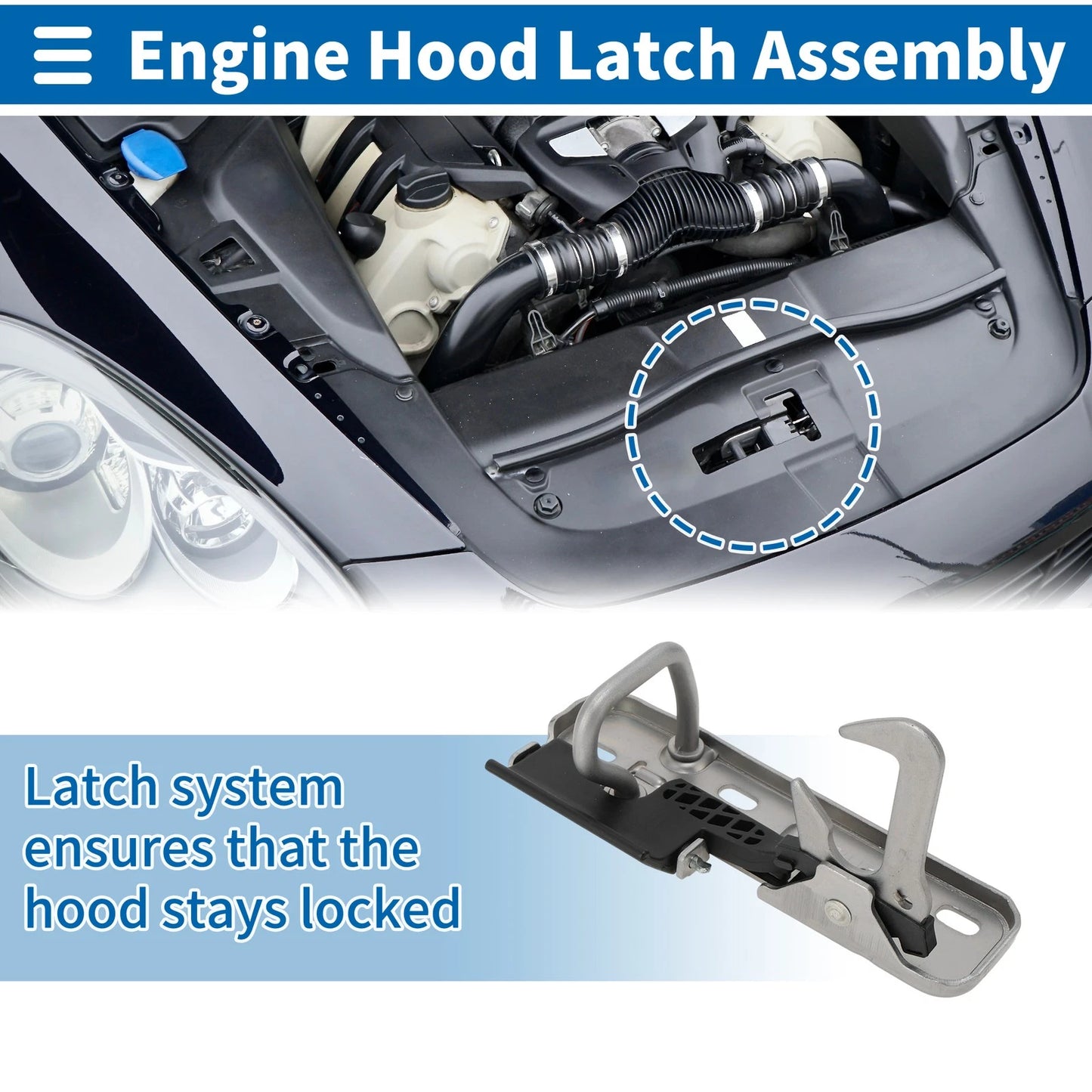 Hood Latch Assembly for Volkswagen Eos (2007–2016) No. 1KD823480