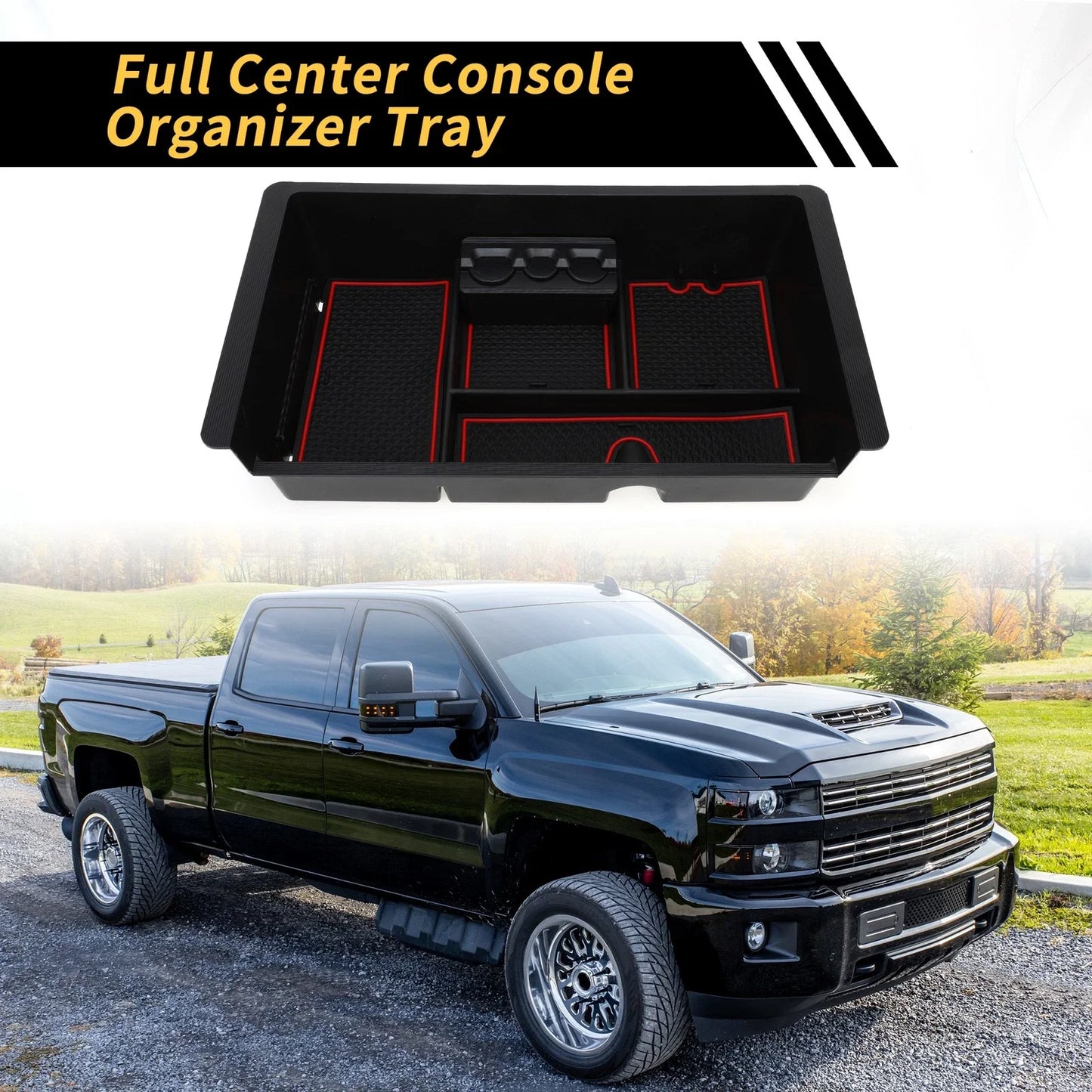 Center Console Organizer Insert Tray for Chevy Silverado 1500 & GMC (2019-2023)