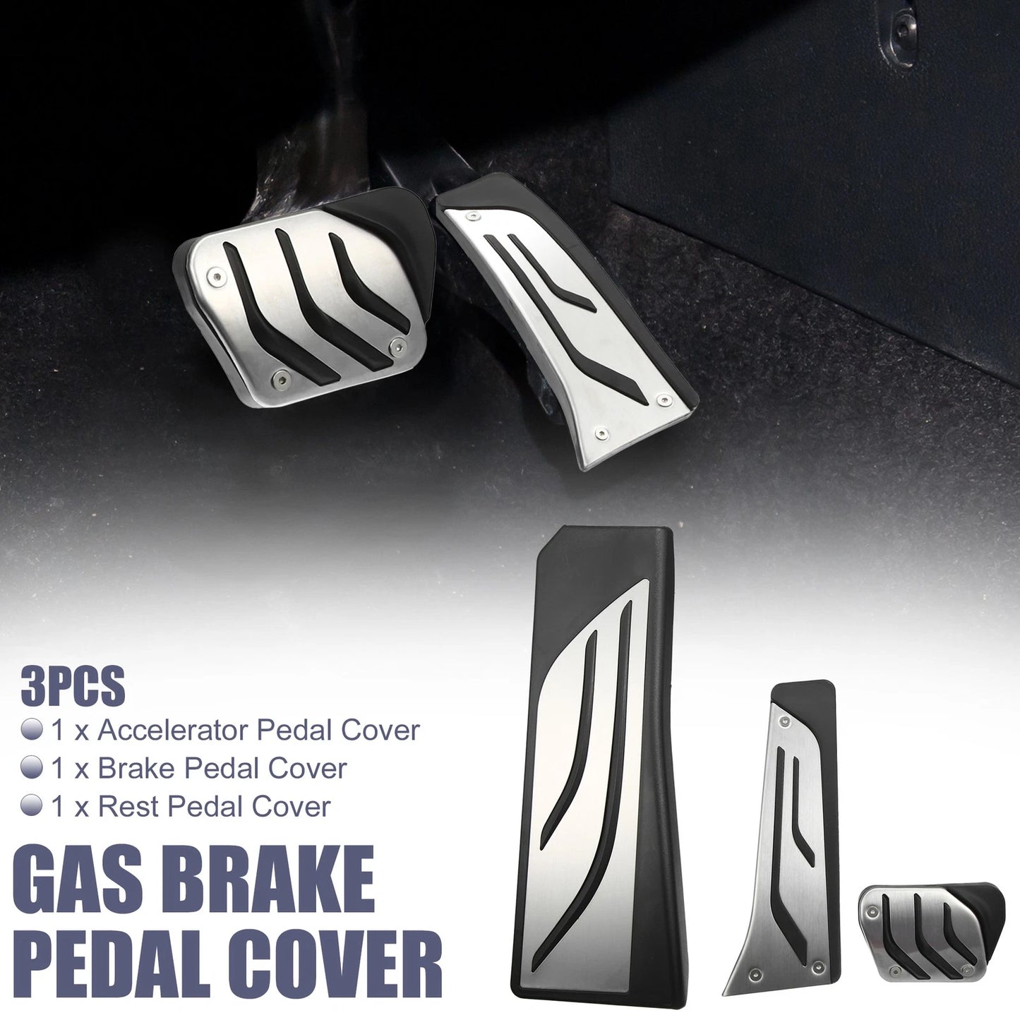 3 Pcs Accelerator & Brake Pedal Cover Set for BMW 1 2 3 4 Series (F20)
