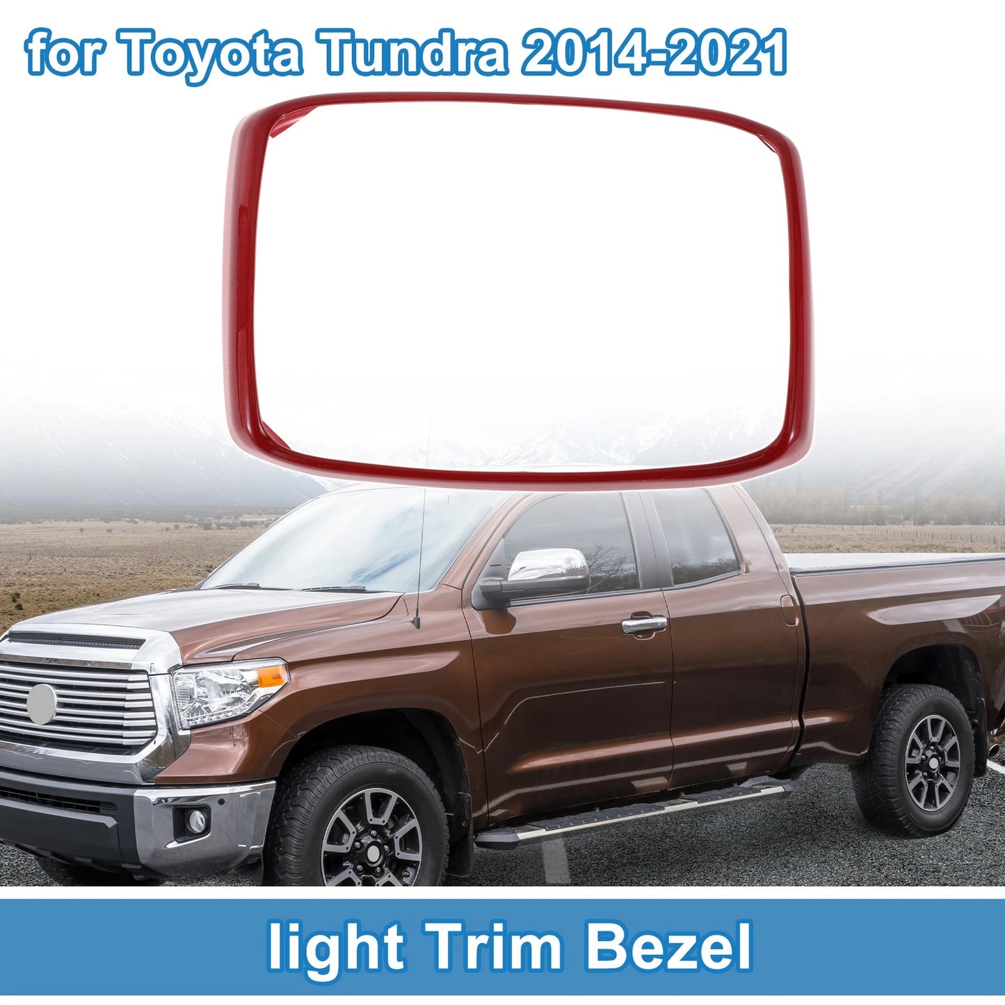 Rear Row Headlight Trim Bezel for Toyota Tundra (2014–2021) Red