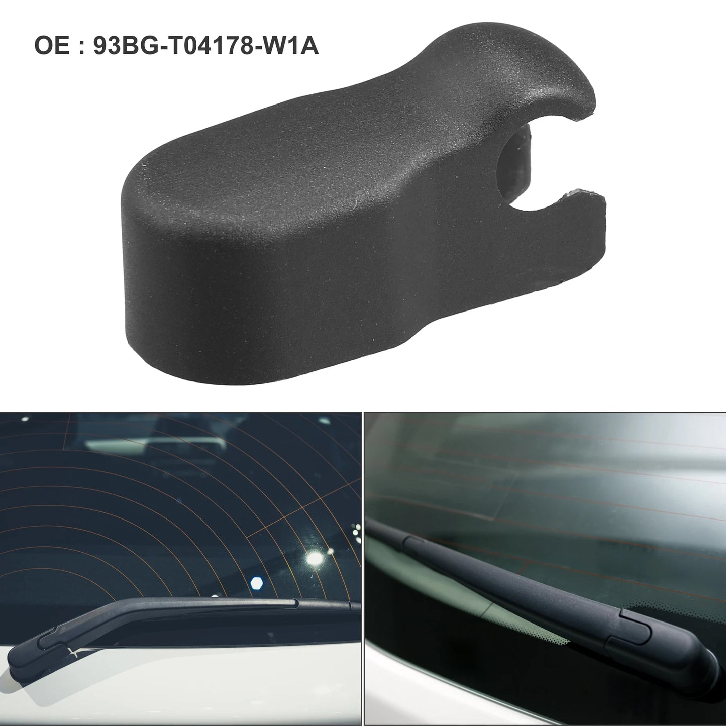 Rear Windshield Wiper Arm Nut Cap for Ford C-Max (2003–2007) 93BG-T04178-W1A Black
