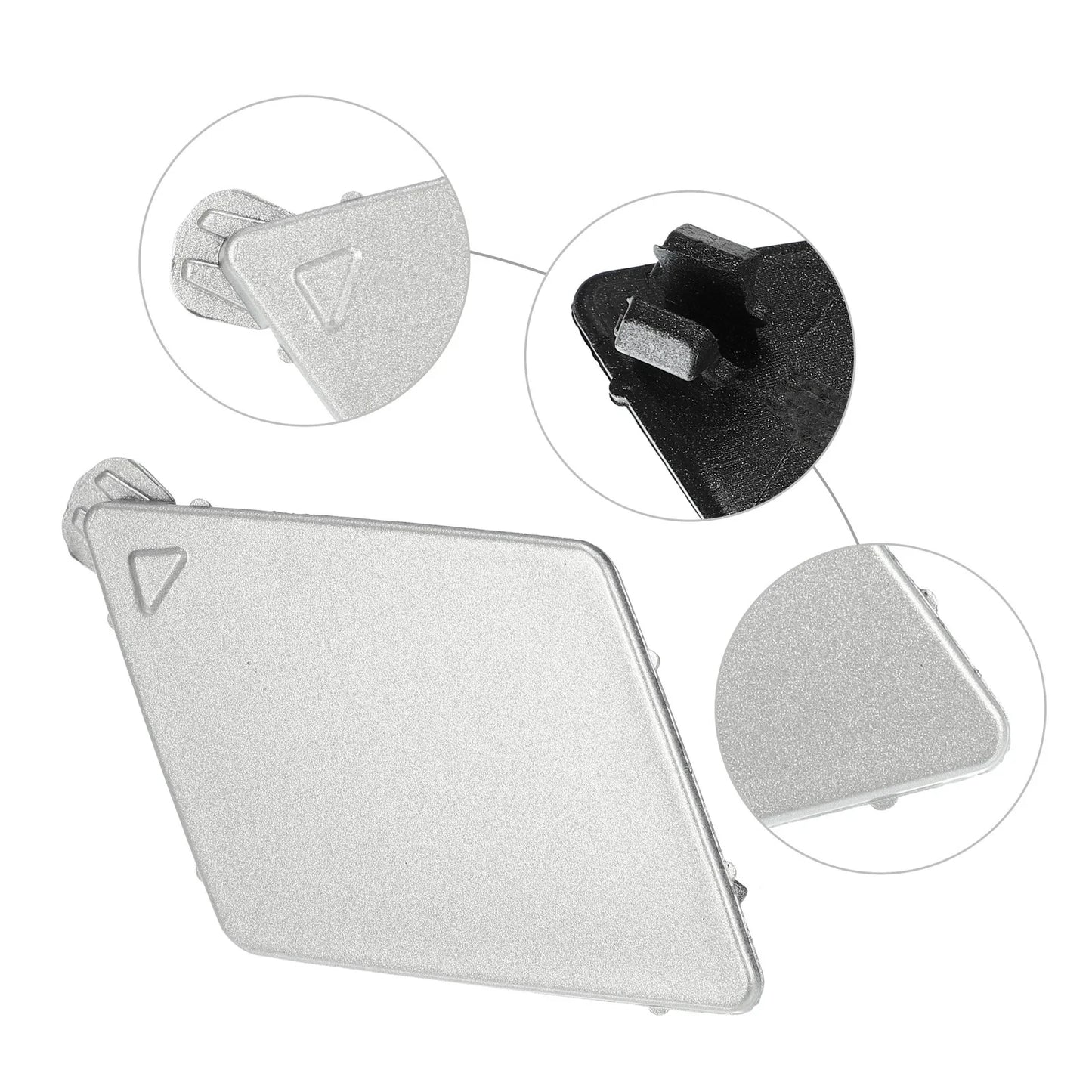 Tow Hook Cover Front Bumper for BMW 5 Series F10 Sedan Silver Tone
