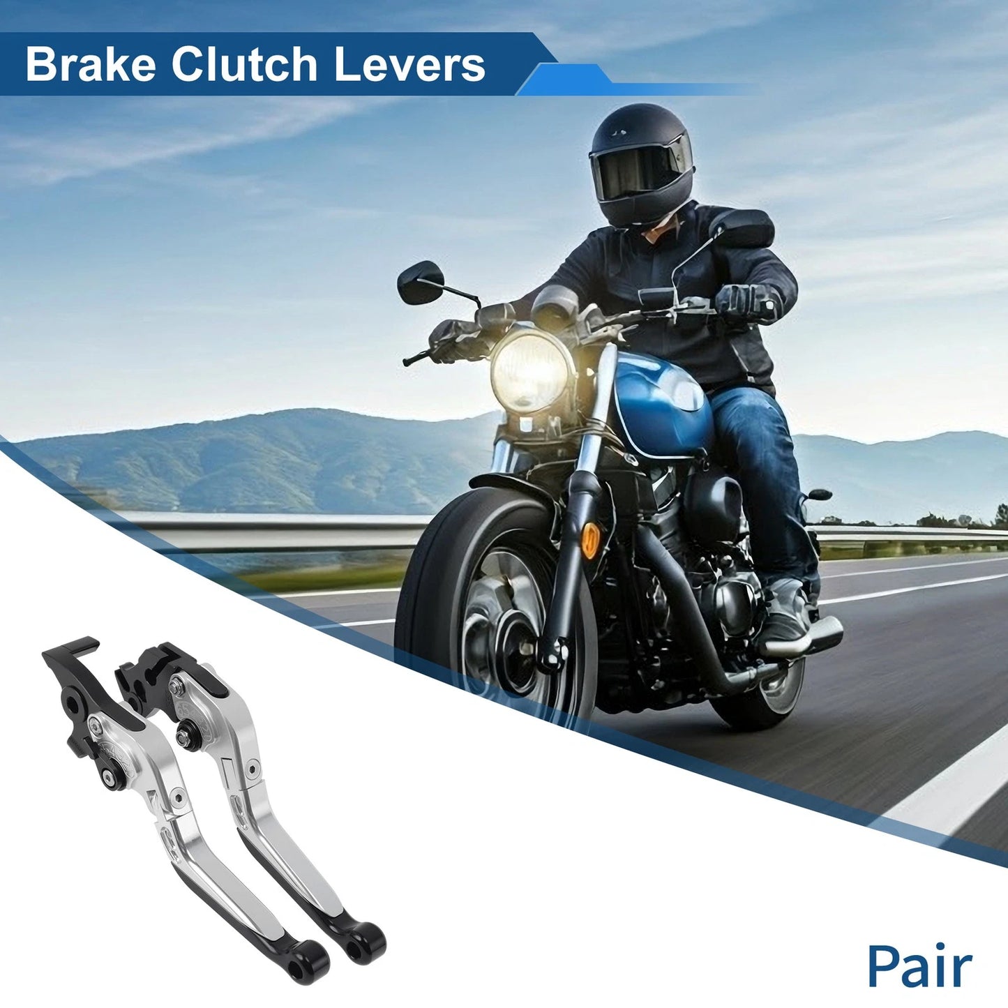 Brake Clutch Levers for KTM Duke 390 RC390 (2013–2023) - Silver Tone Black End