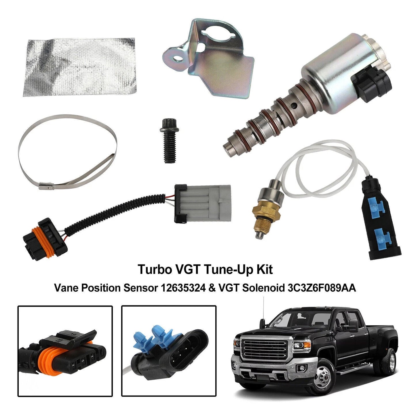 Turbo VGT Tune-Up Kit for VGT Solenoid 3C3Z6F089AA & Sensor 12635324