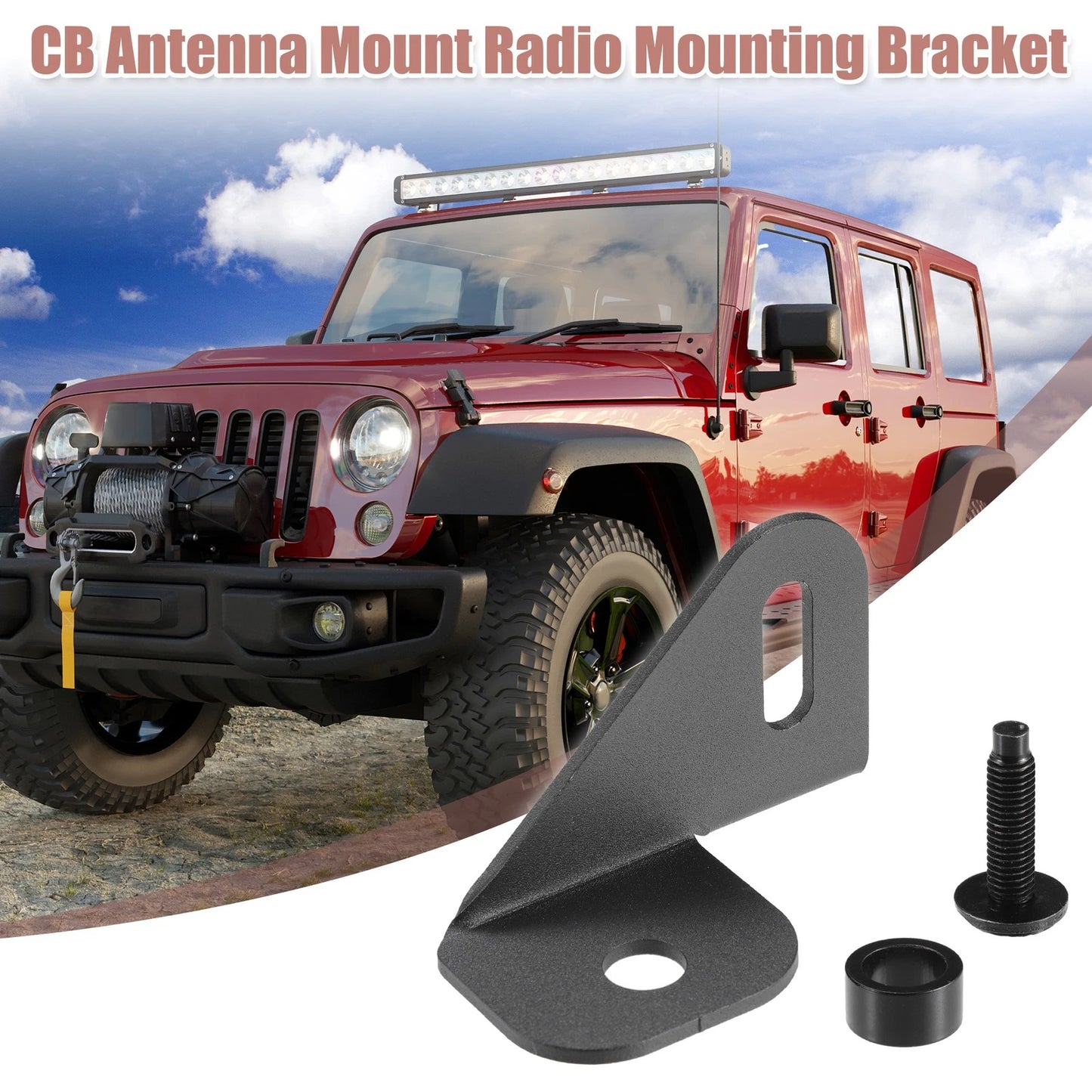 Set of 1 Antenna Mount Bracket for Jeep Wrangler JL JLU JT (2018–2022)
