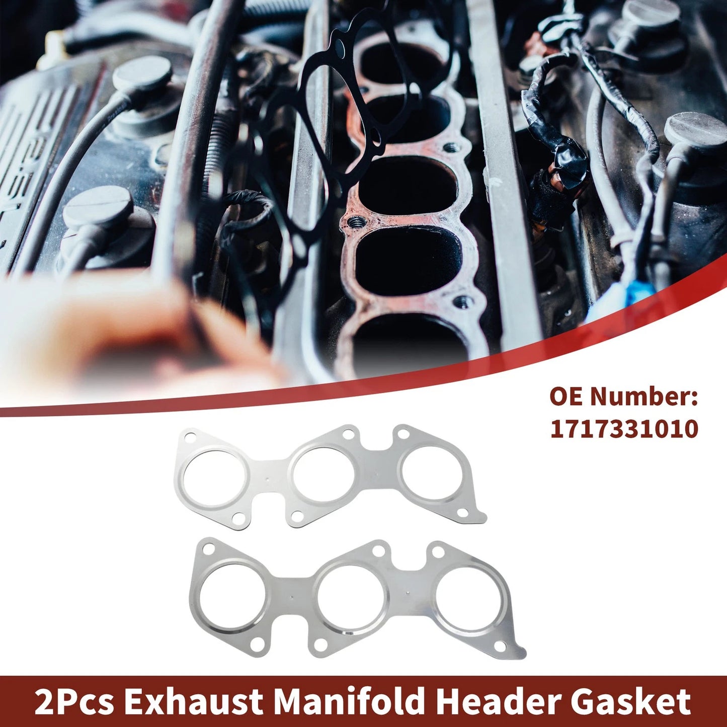 2X Exhaust Manifold Header Gasket for Toyota Tacoma (2006–2014) No. 1717331010