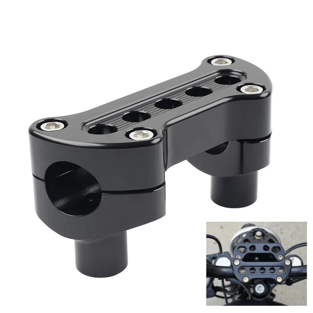 Handlebar Riser Top Clamp Black for Harley Sportster, Softail, Dyna, Road King