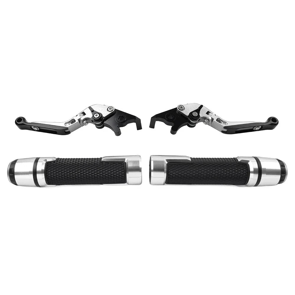 Silver Extendable Brake Clutch Lever Grip Set for BMW S1000R S1000RR (2010-2023)