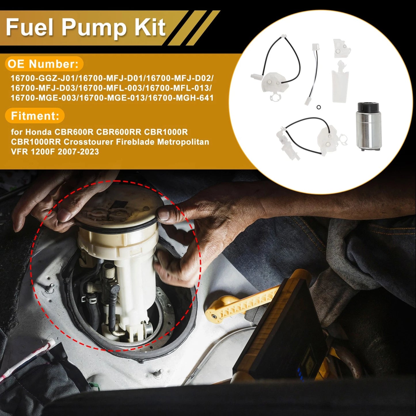 Fuel Pump for Honda CBR600R Crosstourer Fireblade (16700-GGZ-J01)