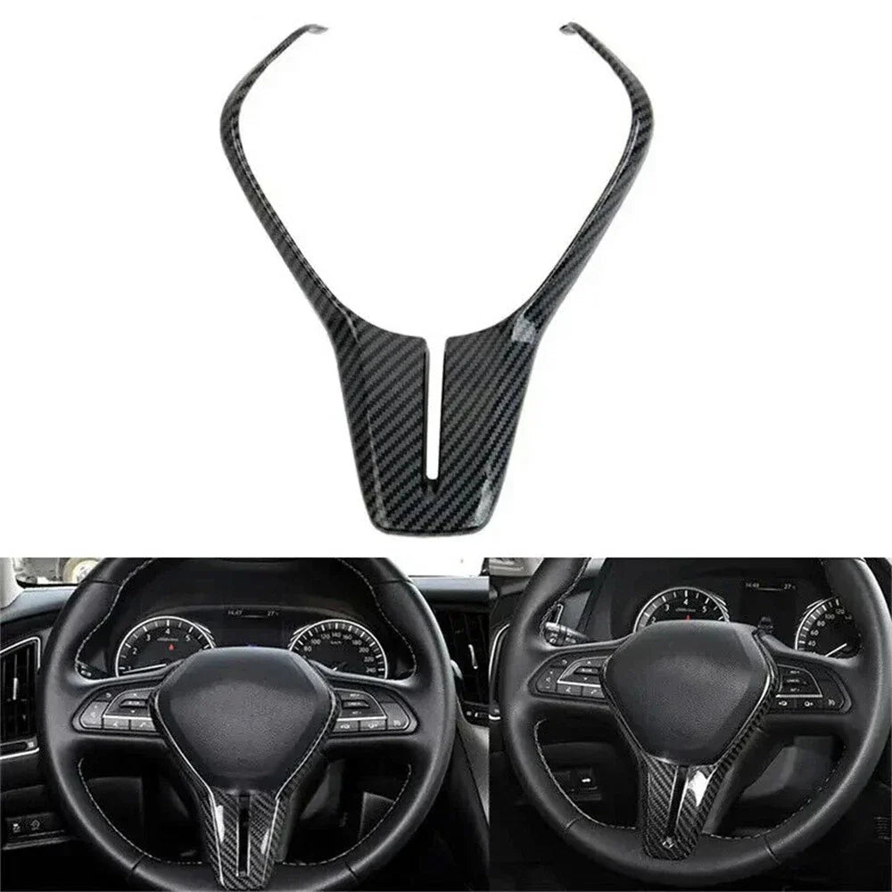 Carbon Fiber Steering Wheel Cover Trim for Infiniti Q50 Q60 QX50 (17-22)