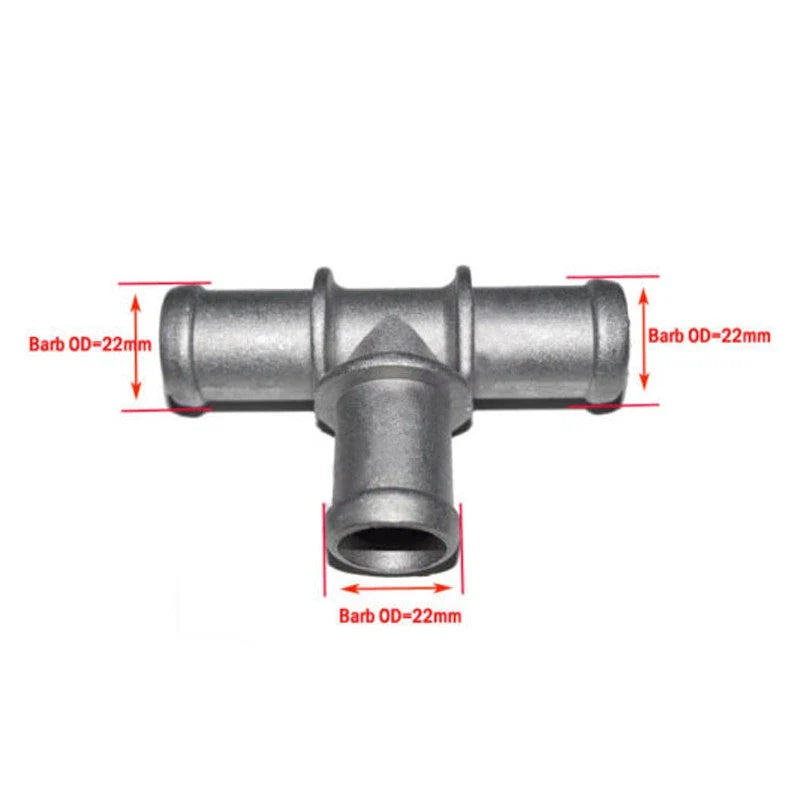 Hose Connector 3/4" Tee for Cooling Water Hoses