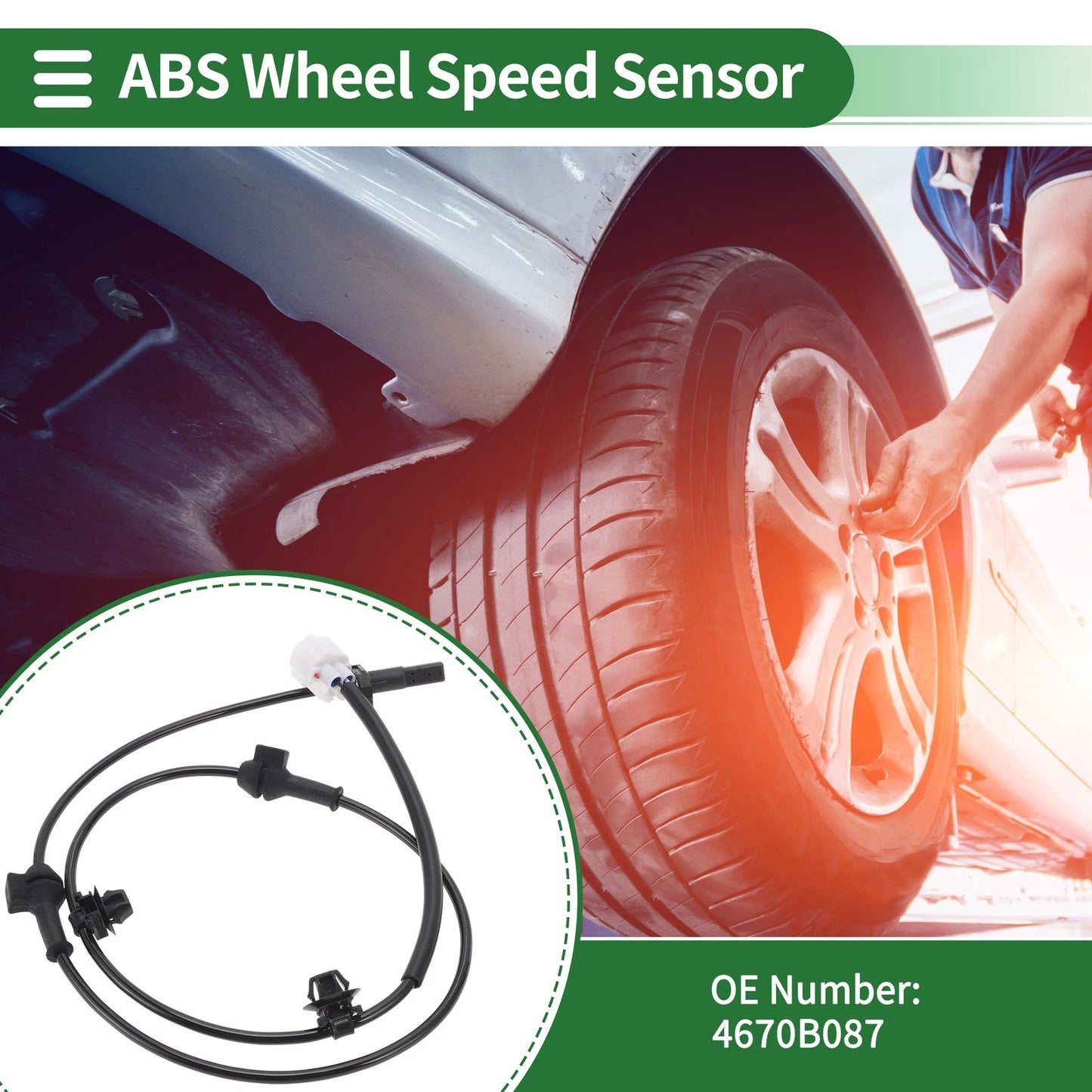 ABS Wheel Speed Sensor No. 4670B087 for Mitsubishi Mirage (2014–2021)
