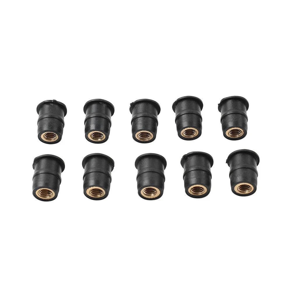 10 x Motorcycle Windshield Rubber Nut M6 Vibration Damper for Fairing