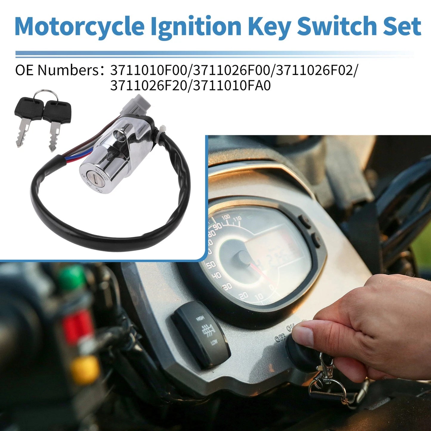 Ignition Key Switch No. 3711010F00 for Suzuki Intruder VL1500 (1998–1999)
