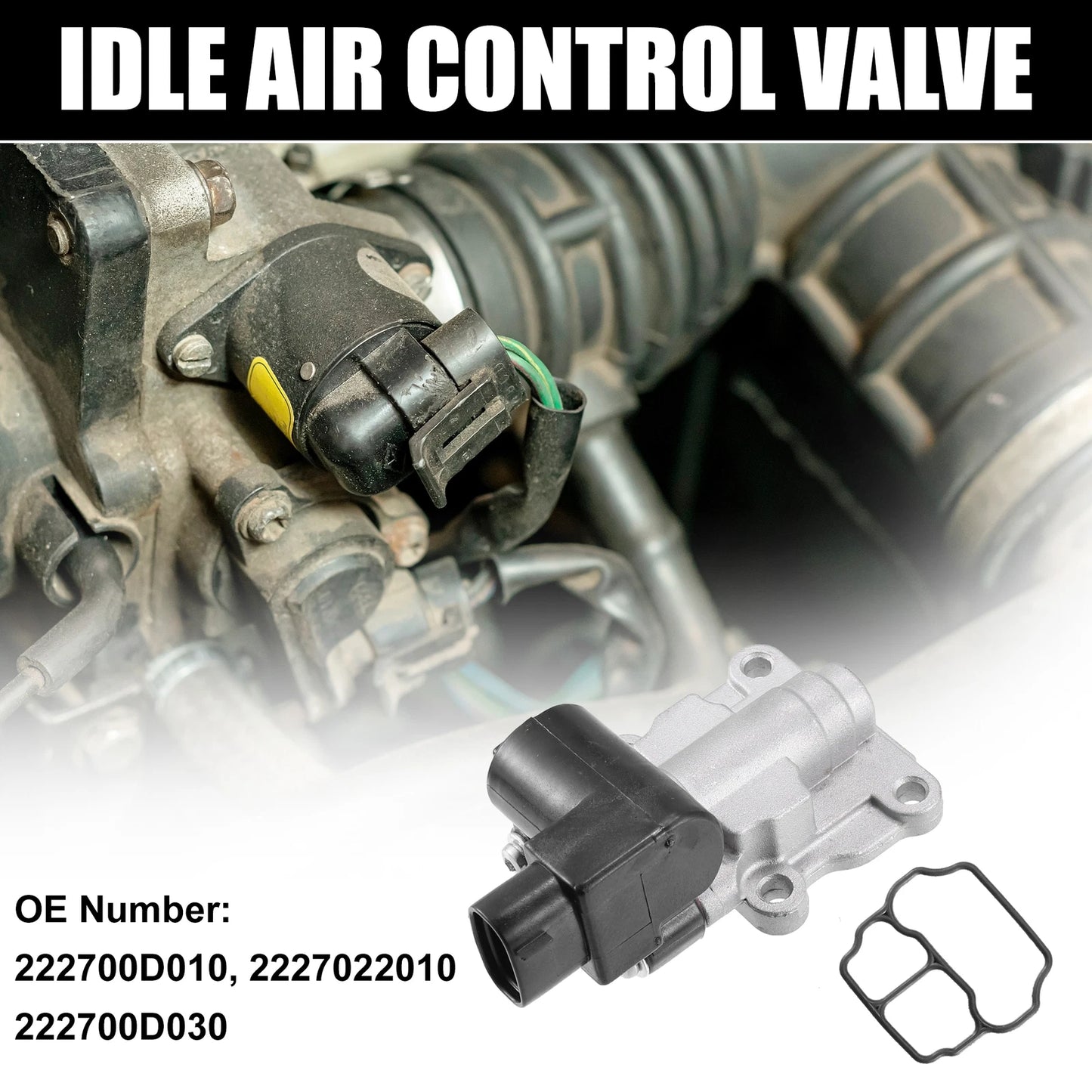 Idle Air Control Valve with Gasket for Chevy (222700D010, 2227022010, 222700D030)