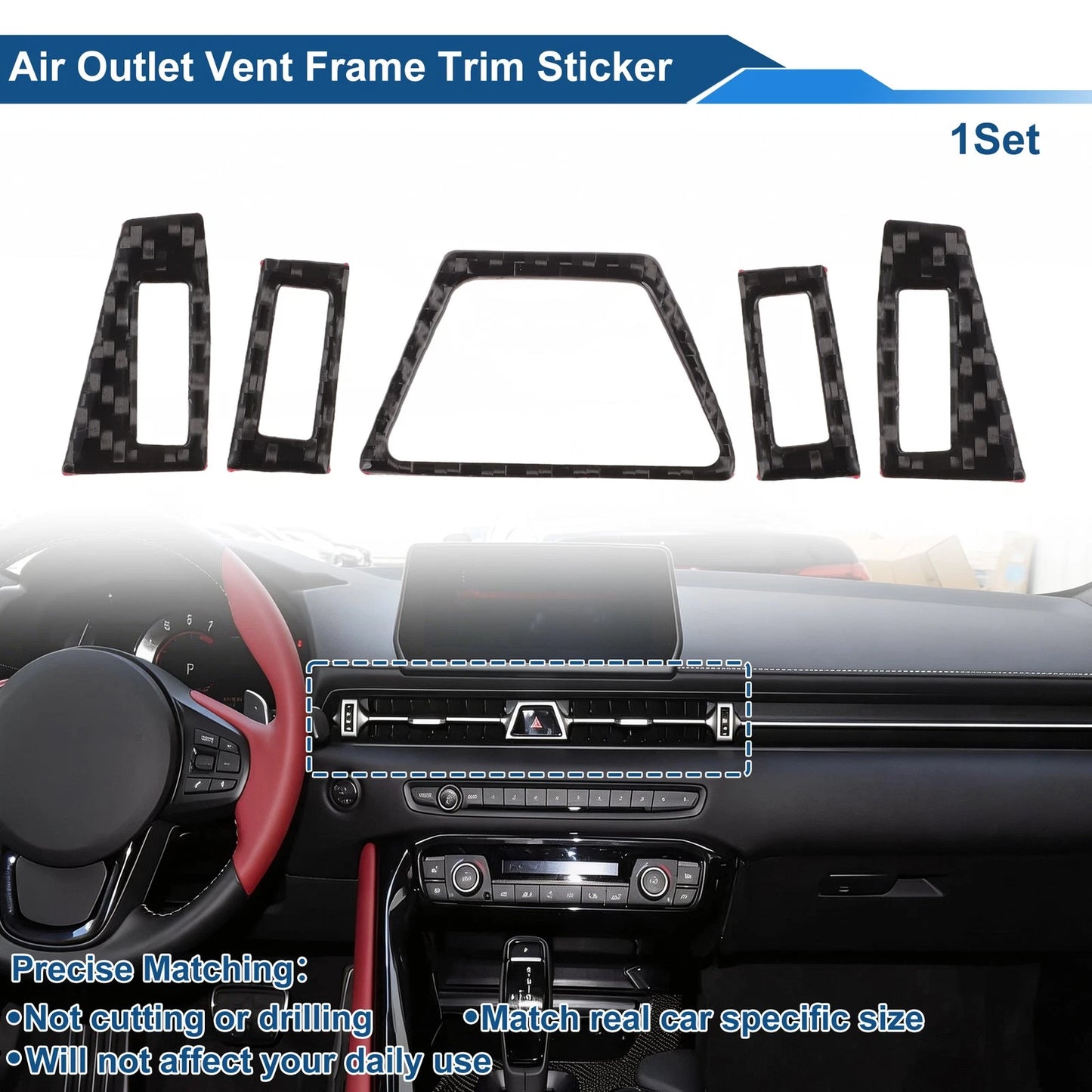 Air Condition Outlet Vent Trim Cover Frame for Toyota Supra A90 (2020–2023)