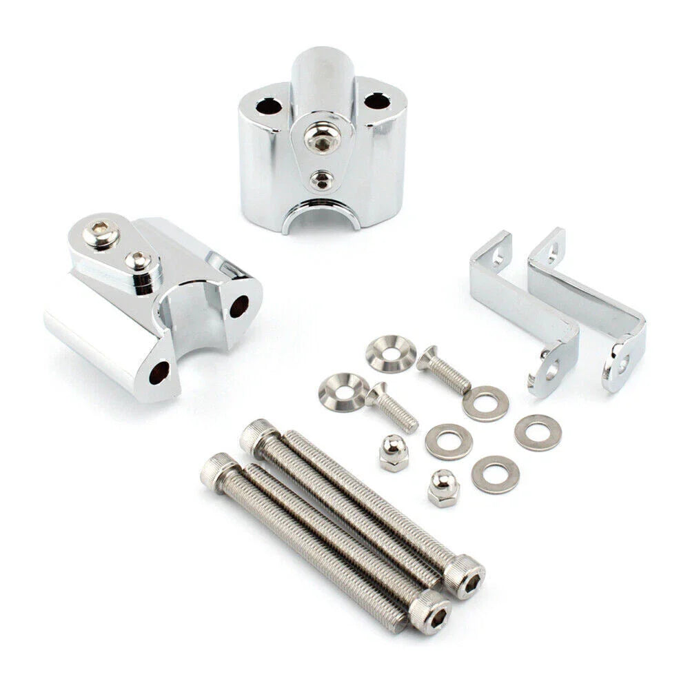 Chrome Handlebar Risers Lift Clamp Adapters for BMW R 18 Classic (2022-2023)