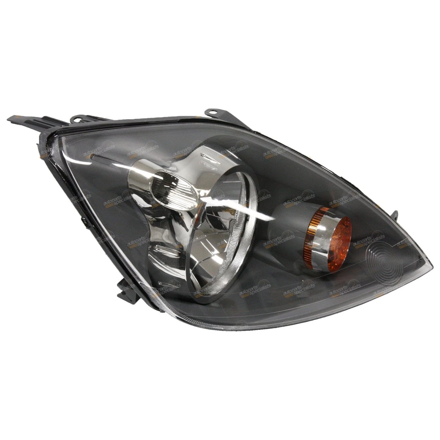 Set of 2 Black Headlights for Ford Fiesta WQ (2005–2008)