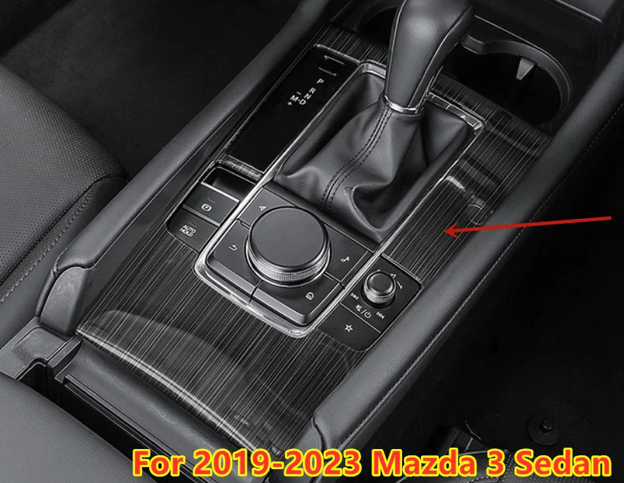 Gear Shift Box Panel Cover Trim Decor Black Titanium for Mazda 3 (2019–2023)