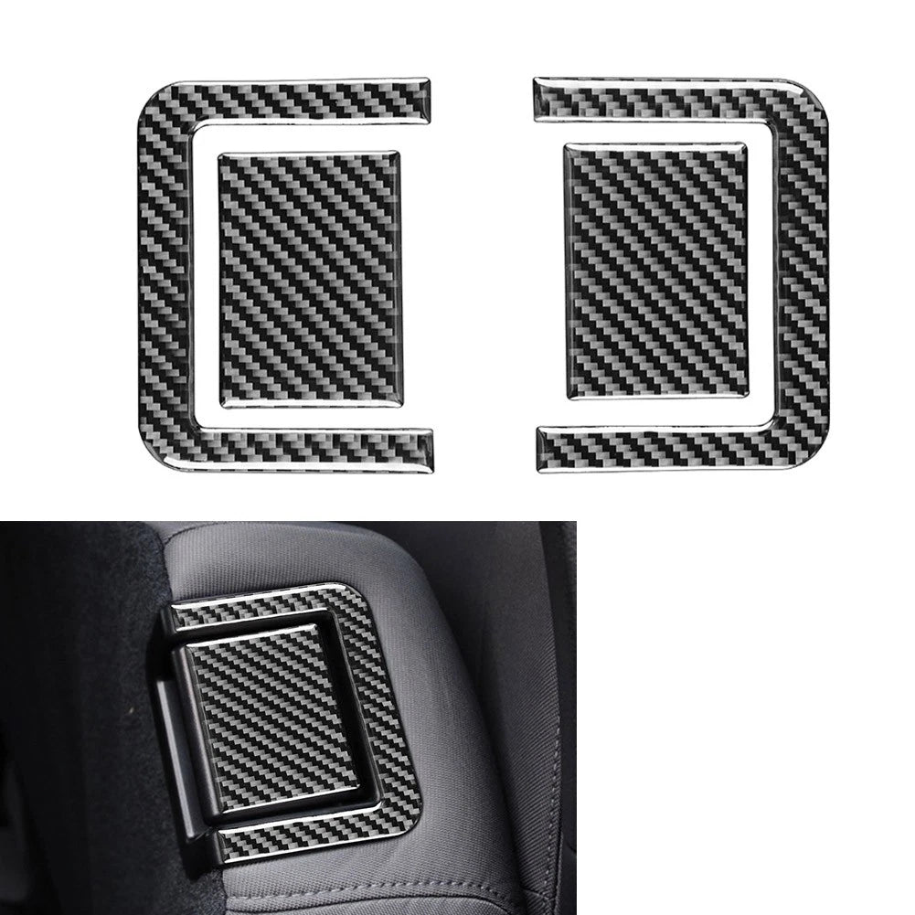 Set of 4 Carbon Black Rear Seat Adjustment Panel Cover Trim for Toyota Tundra (2014–2021)