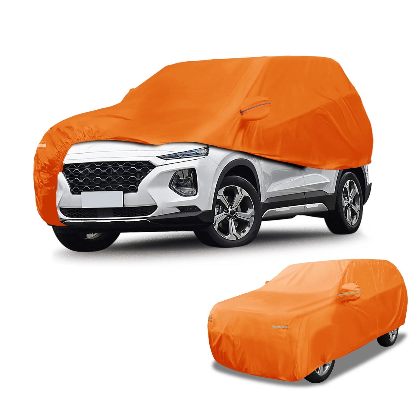 Waterproof Car Cover for Hyundai Santa Fe (All Weather, Orange, Zipper)