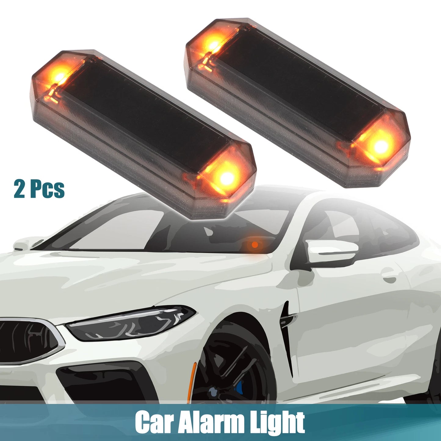2X LED Dummy Alarm Lights for Universal Use (Solar Power)