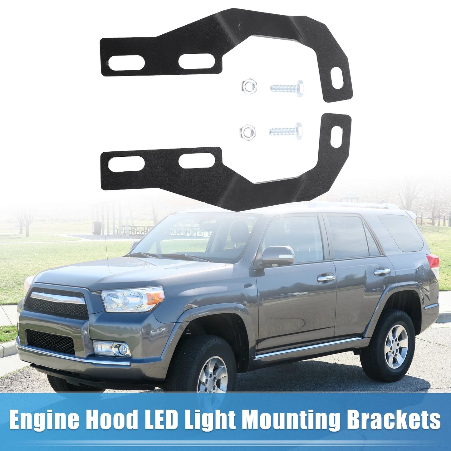 Set of 2 Hood LED Light Mount Bracket Kit for Toyota 4Runner (2010–2022)