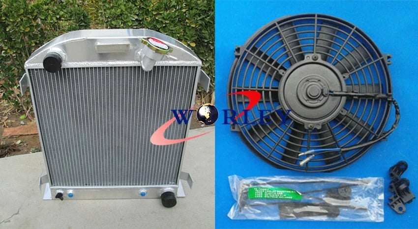 3-Row Aluminum Radiator with Fan for Ford Hot Rod (1932)