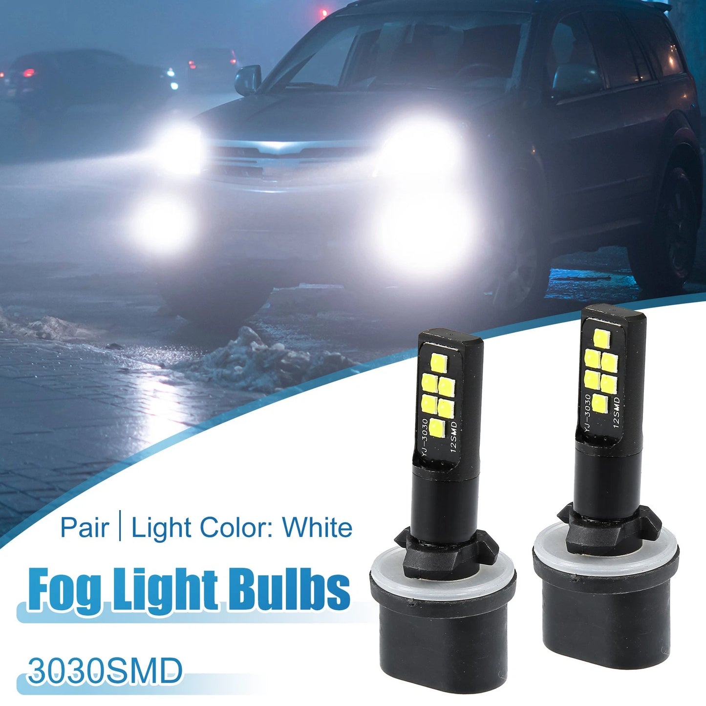 Set of 2 LED Fog Light Bulbs for Auto (880)