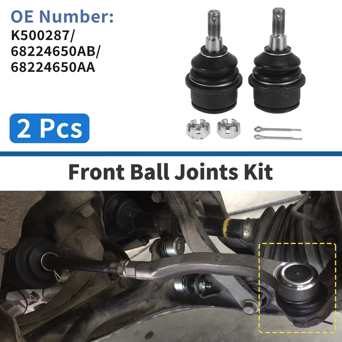 2X Front Lower Ball Joints for Jeep Cherokee KL (2014–2018) No.K500287