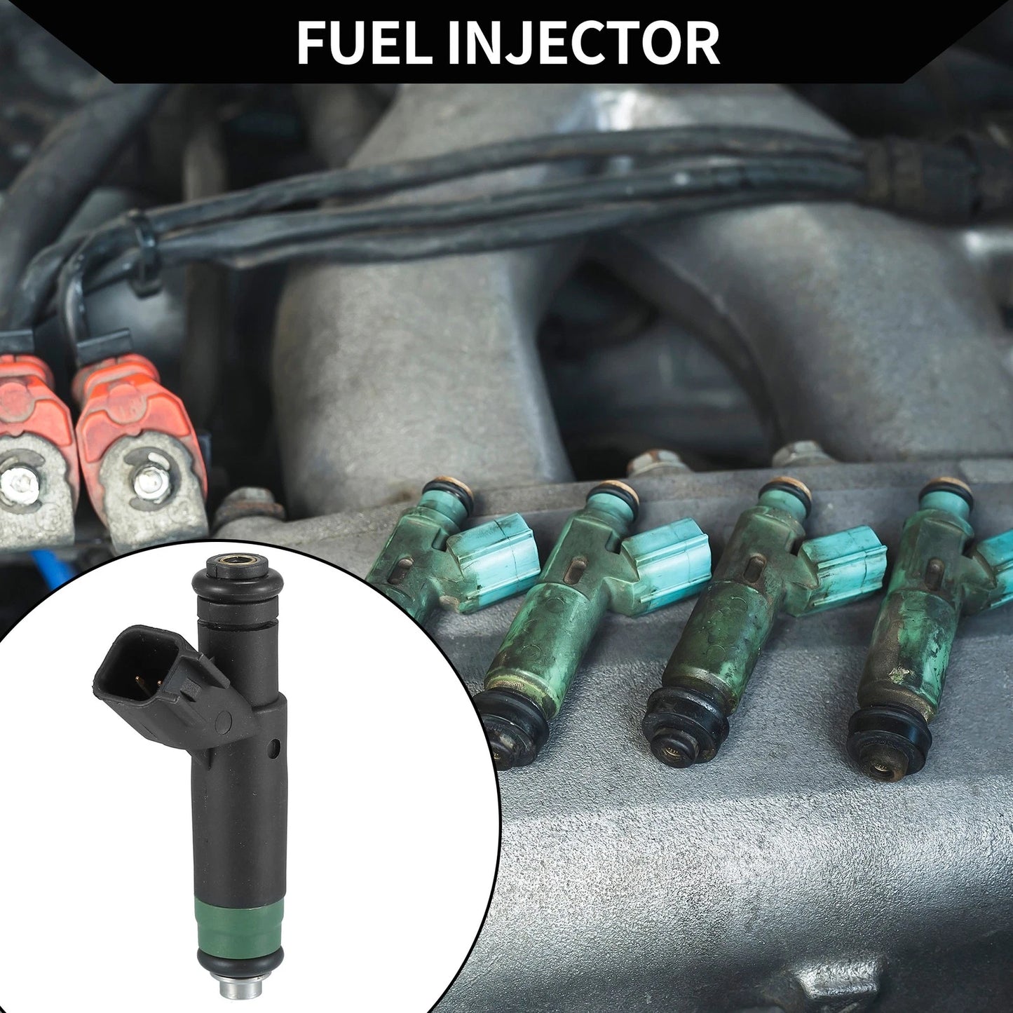 Fuel Injector No. 53032704AB for Dodge Ram 1500 (2004–2007) 4.7L Black