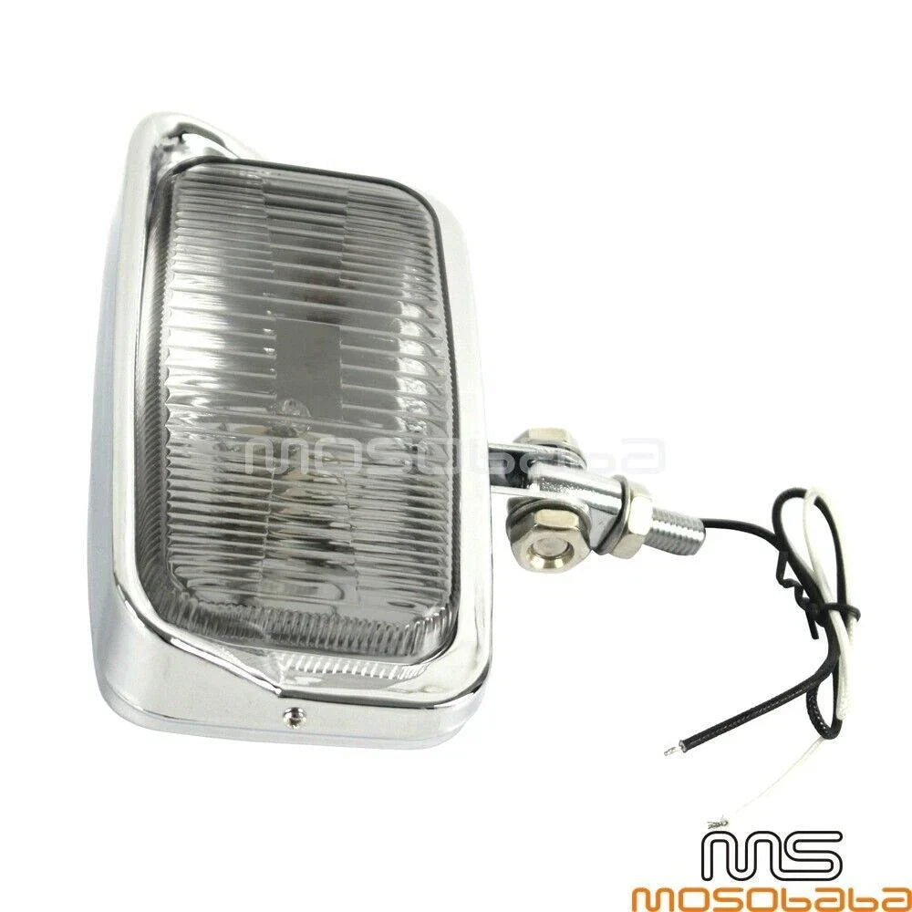 Square Chrome Headlight for Harley Chopper Bobber Cafe Racer