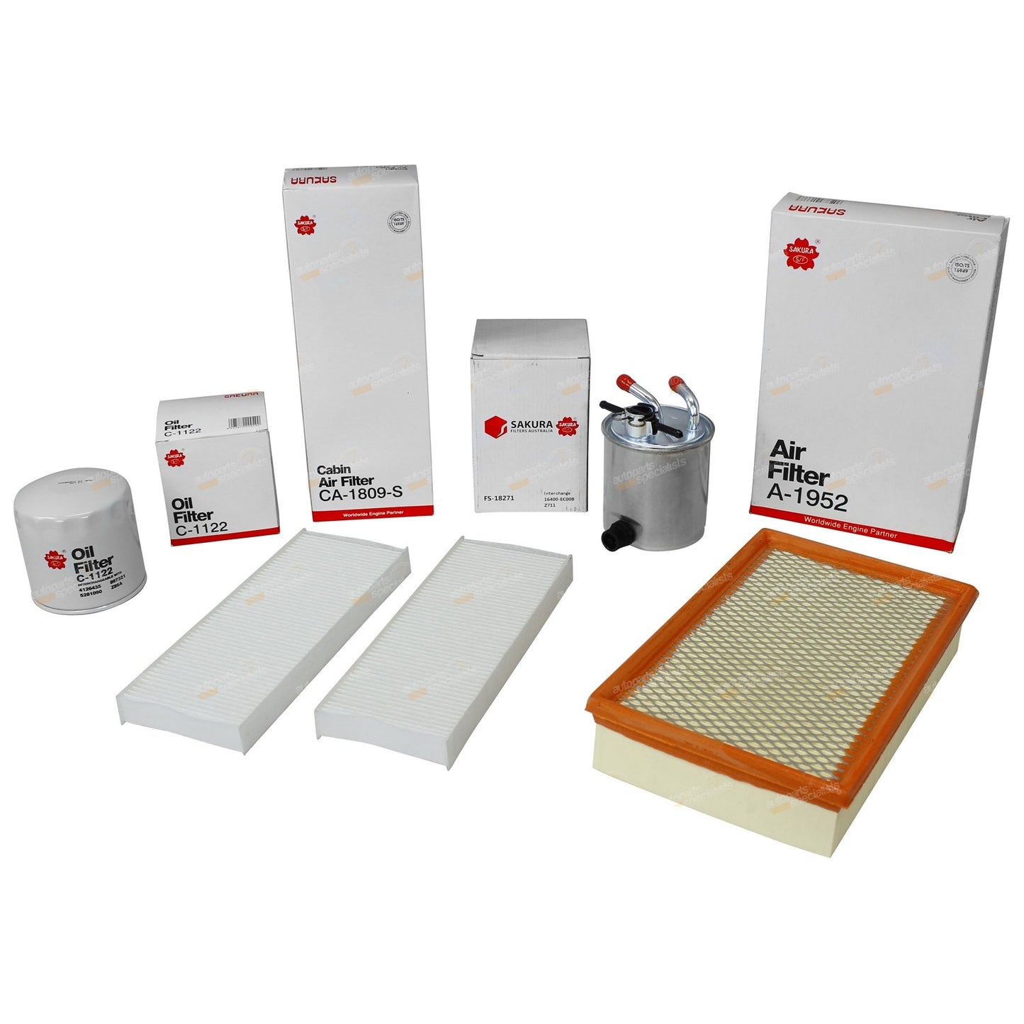 Air Oil Fuel Cabin Filter Service Kit for Navara D40 (2006–2015)